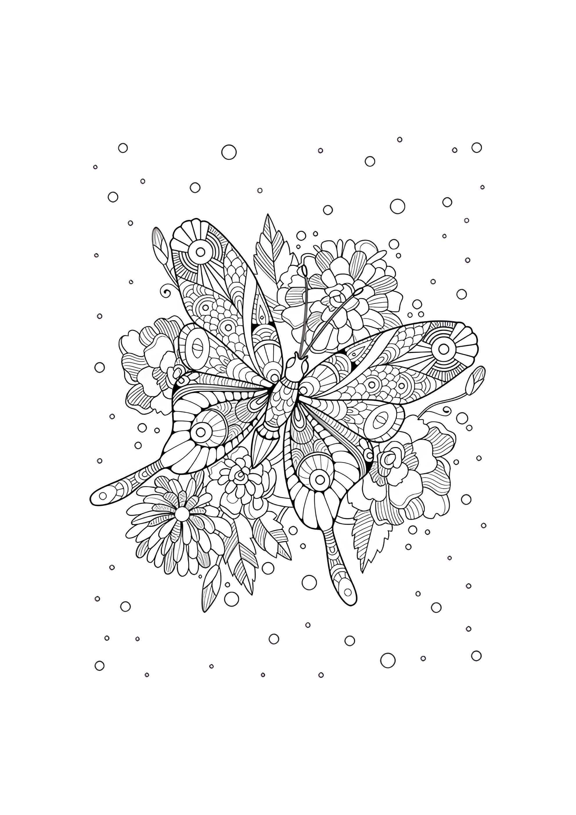 Раскраска Бабочка антистресс