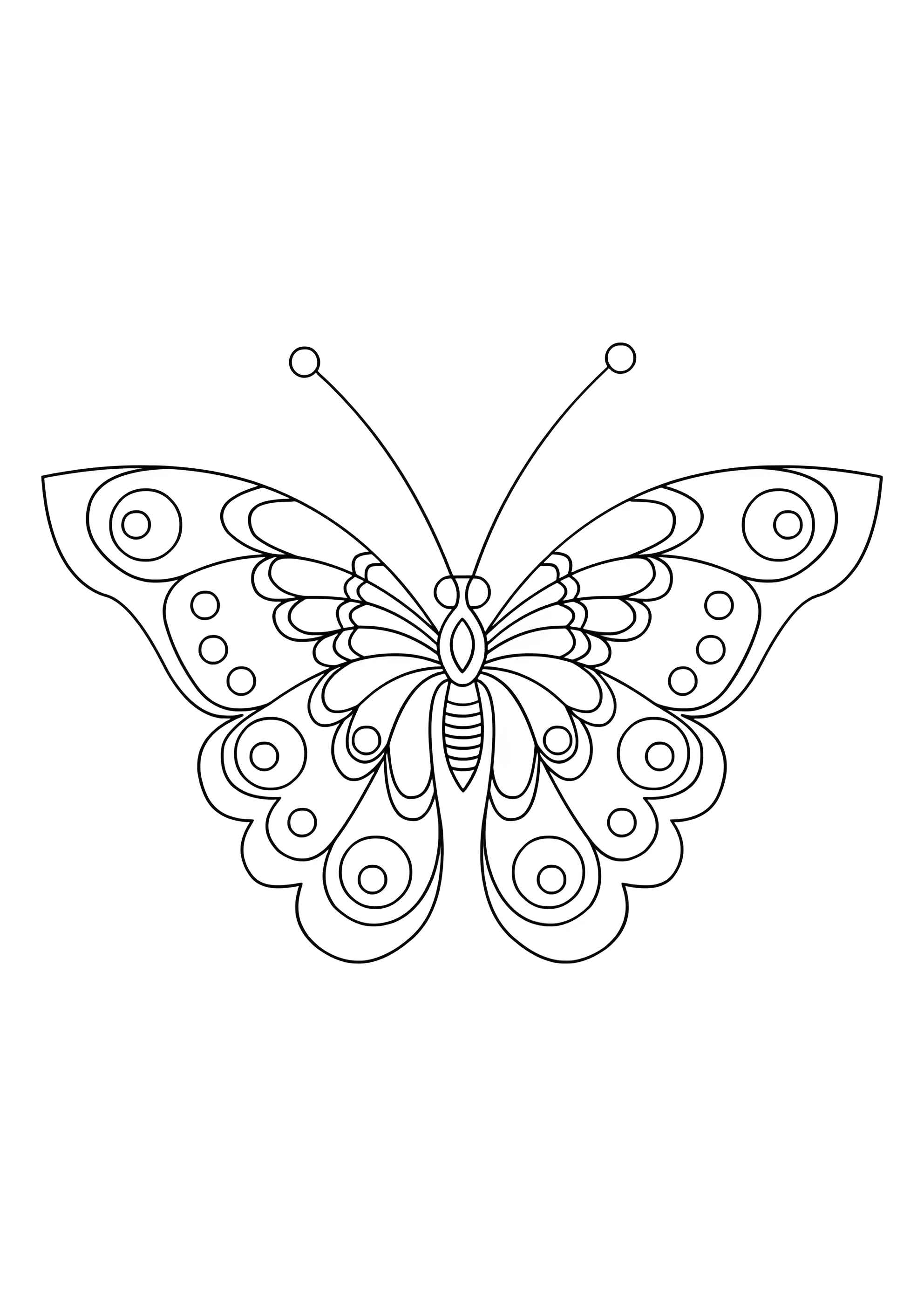 Раскраска Бабочка с фигурными рисунками