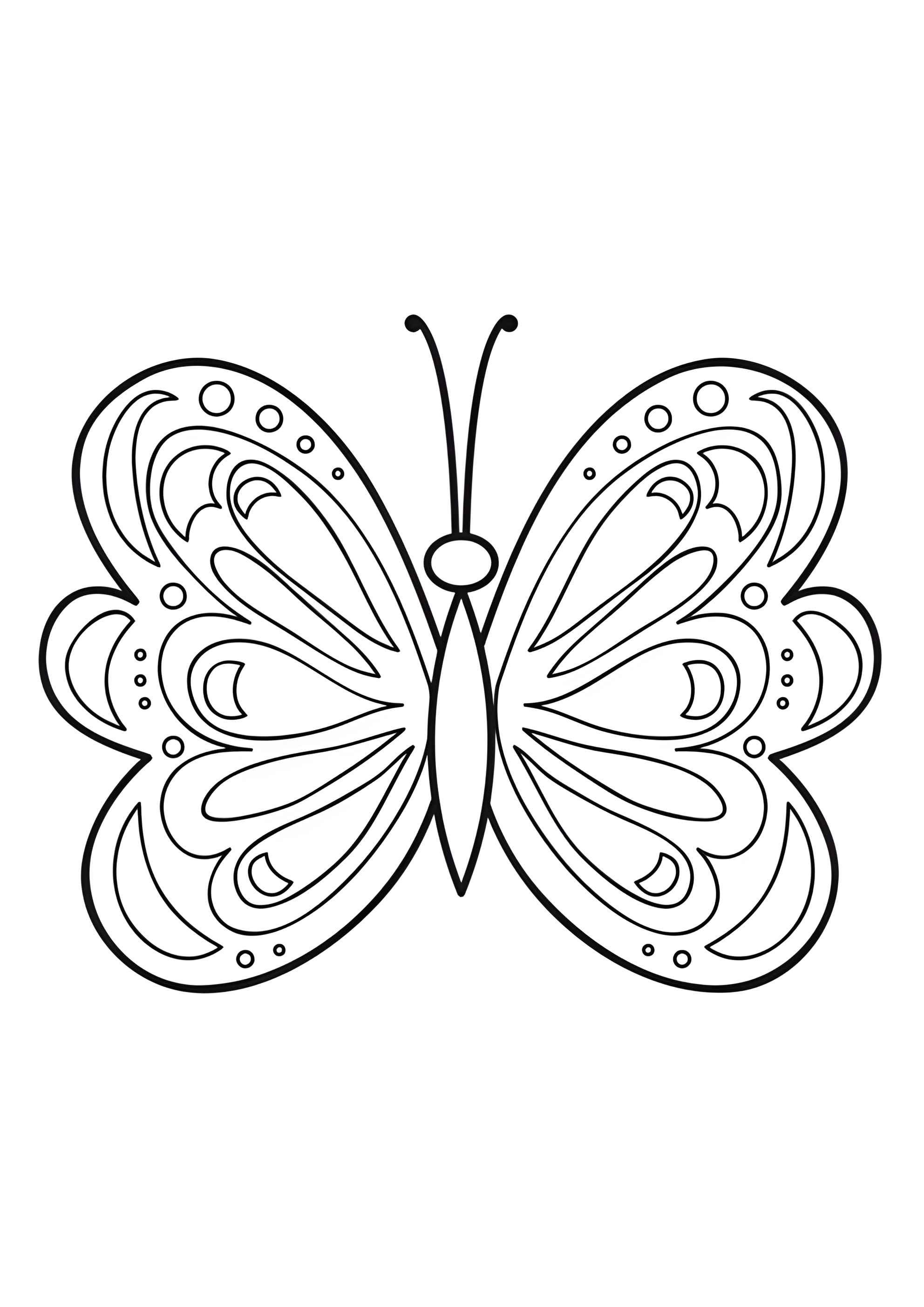 Раскраска Бабочка с капельками