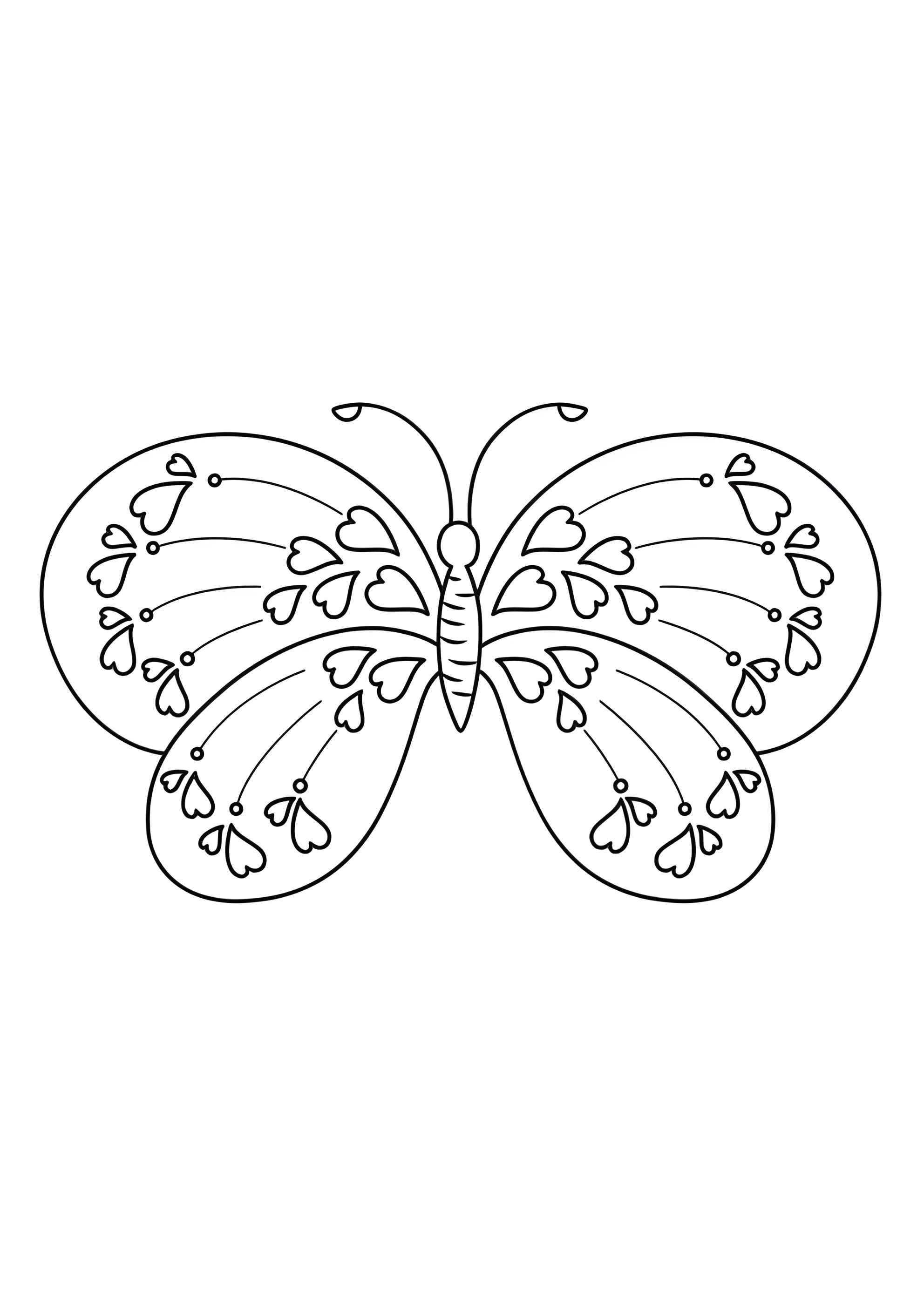 Раскраска Бабочка с сердечками