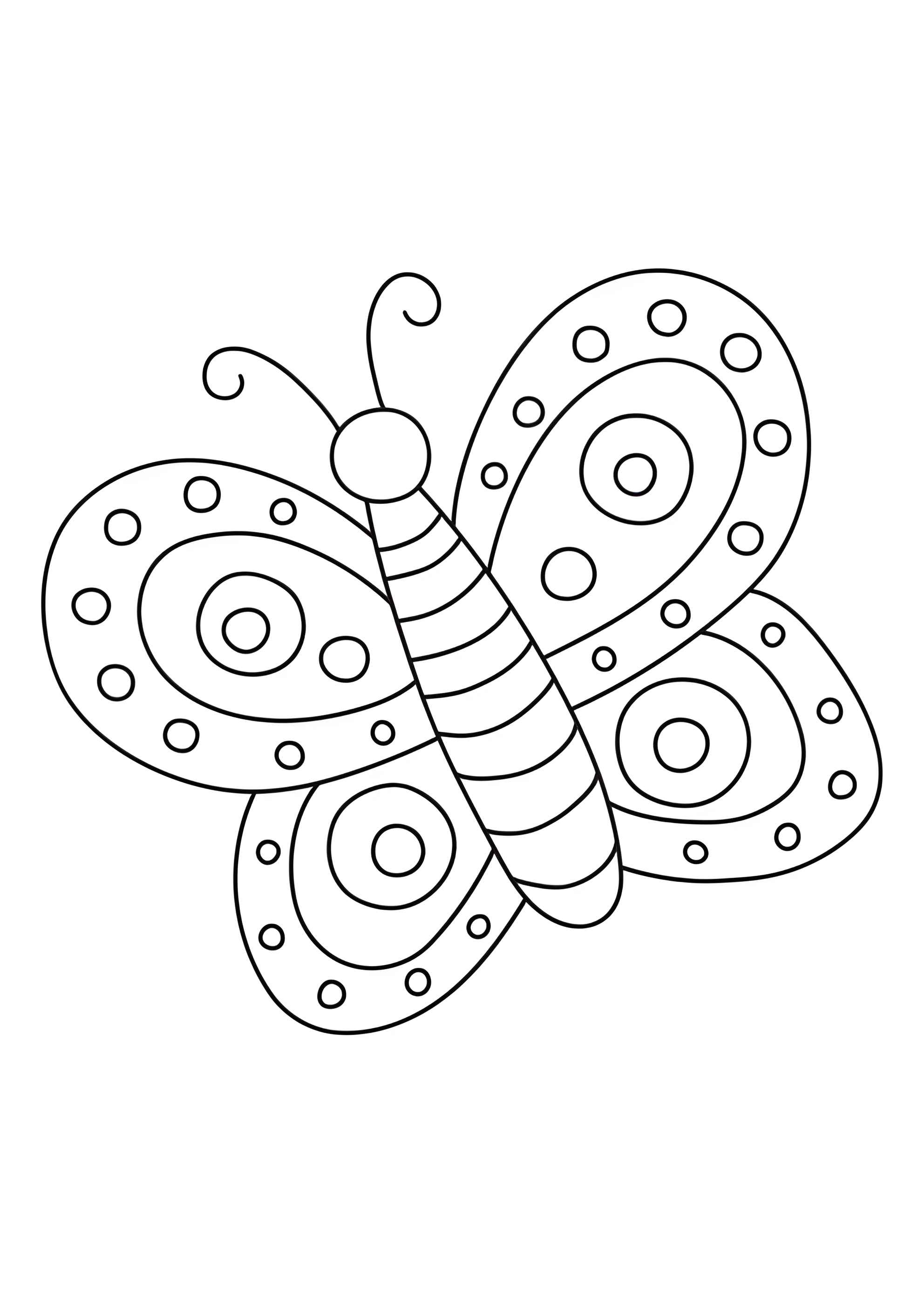 Раскраска Бабочка схематическая для самых маленьких