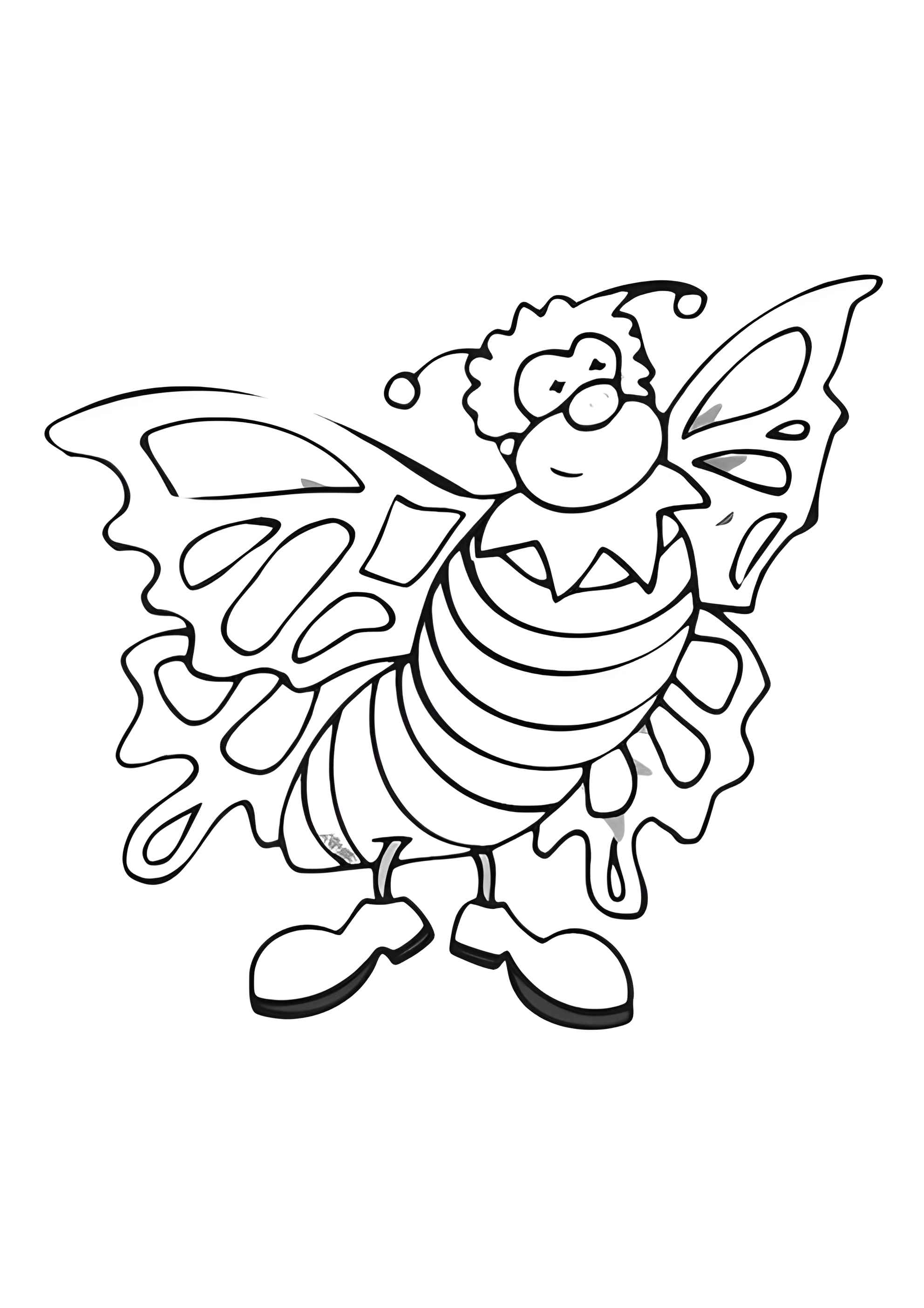 Раскраска Бабочка в ботиночках