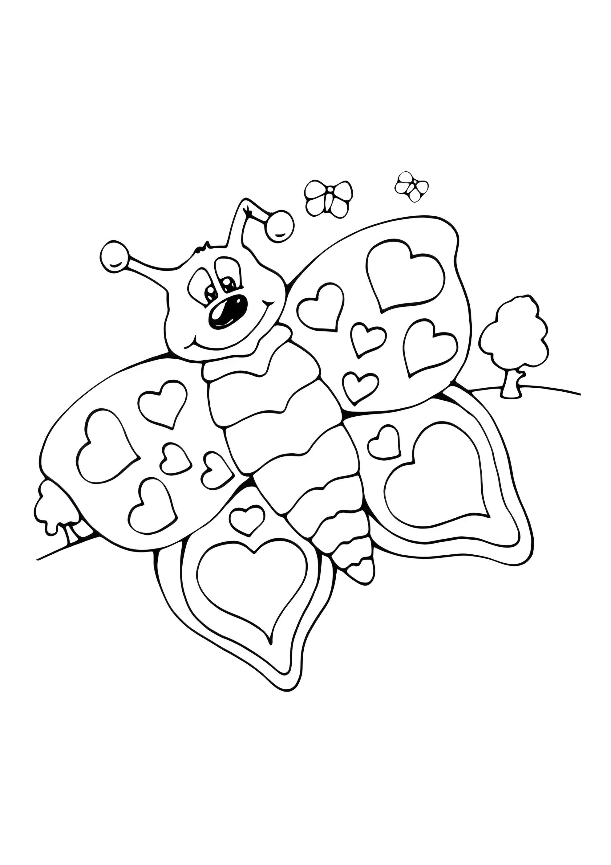 Раскраска Бабочка в лесу