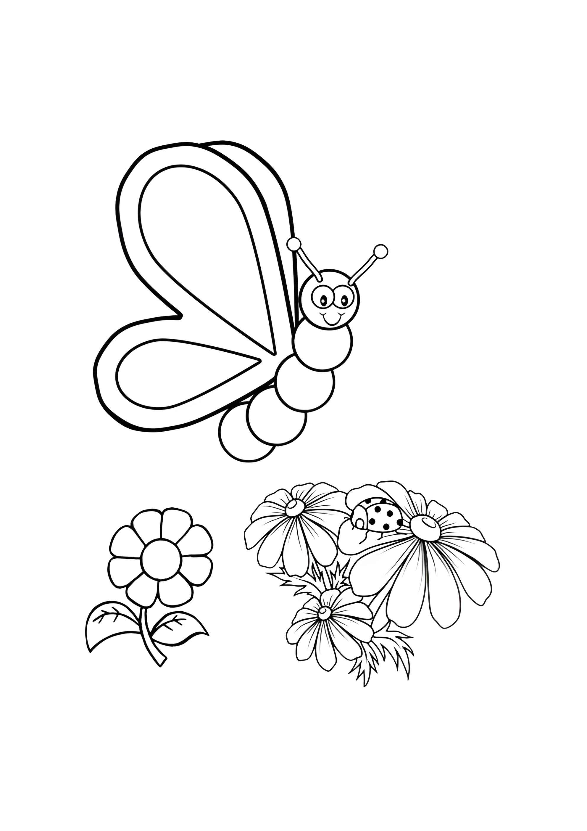 Раскраска Бабочка выбирает цветочек