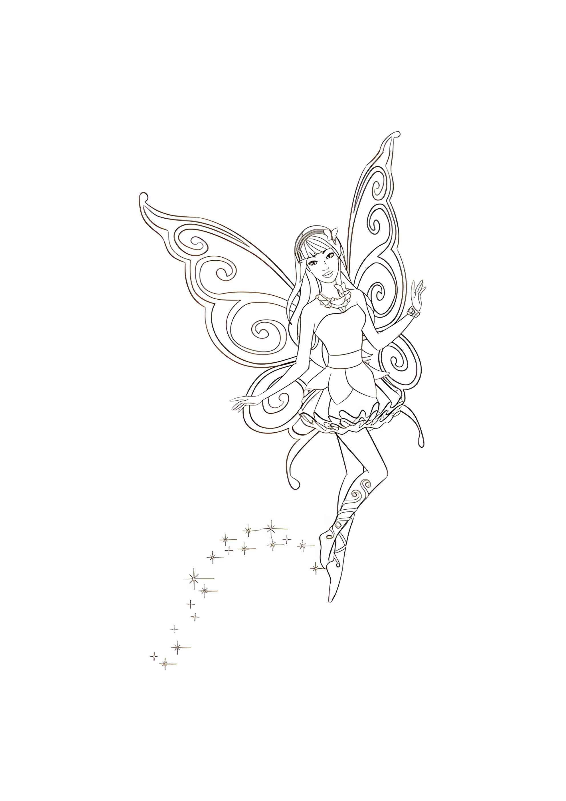 Раскраска Барби фея