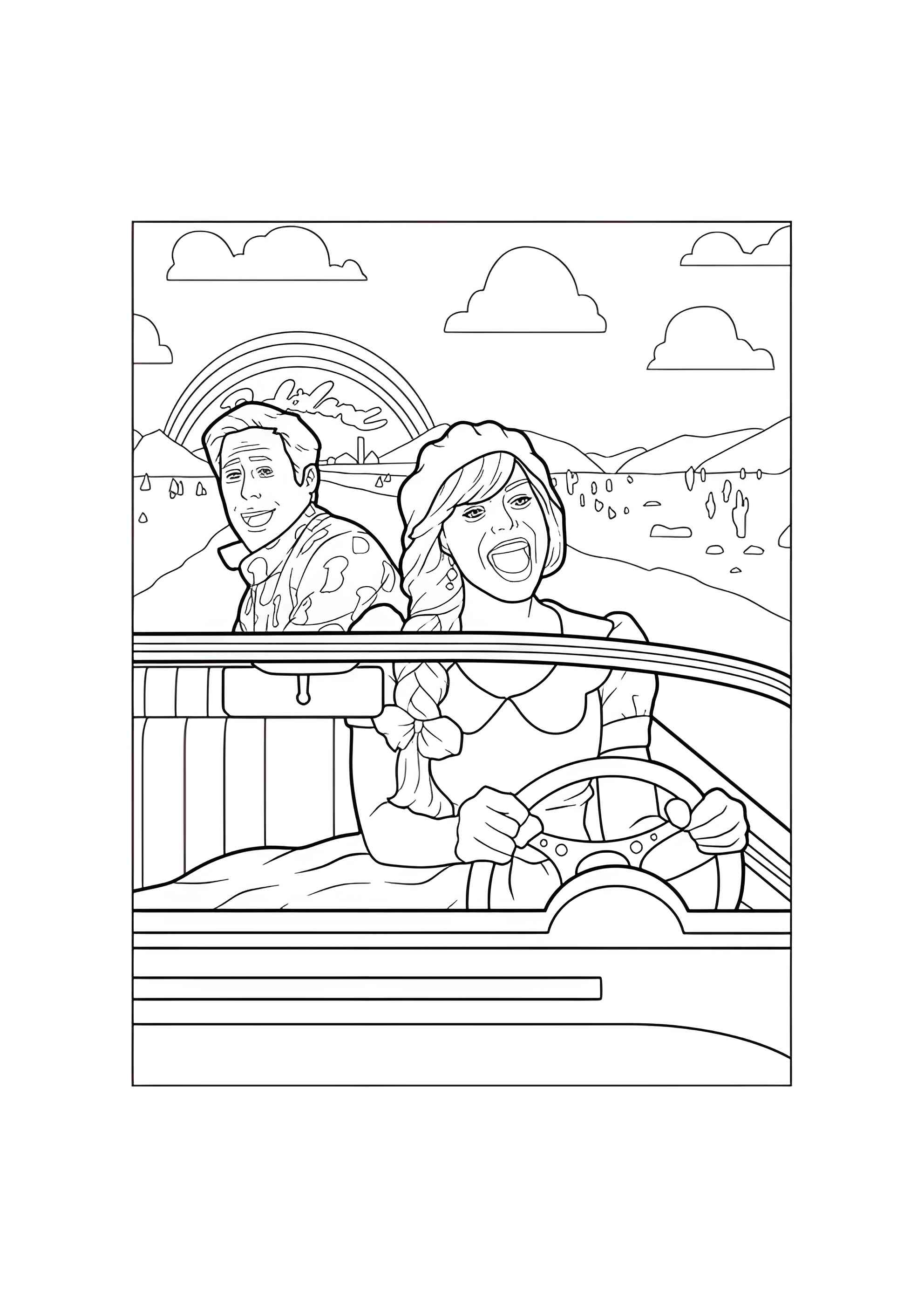 Раскраска Барби и Кен из фильма