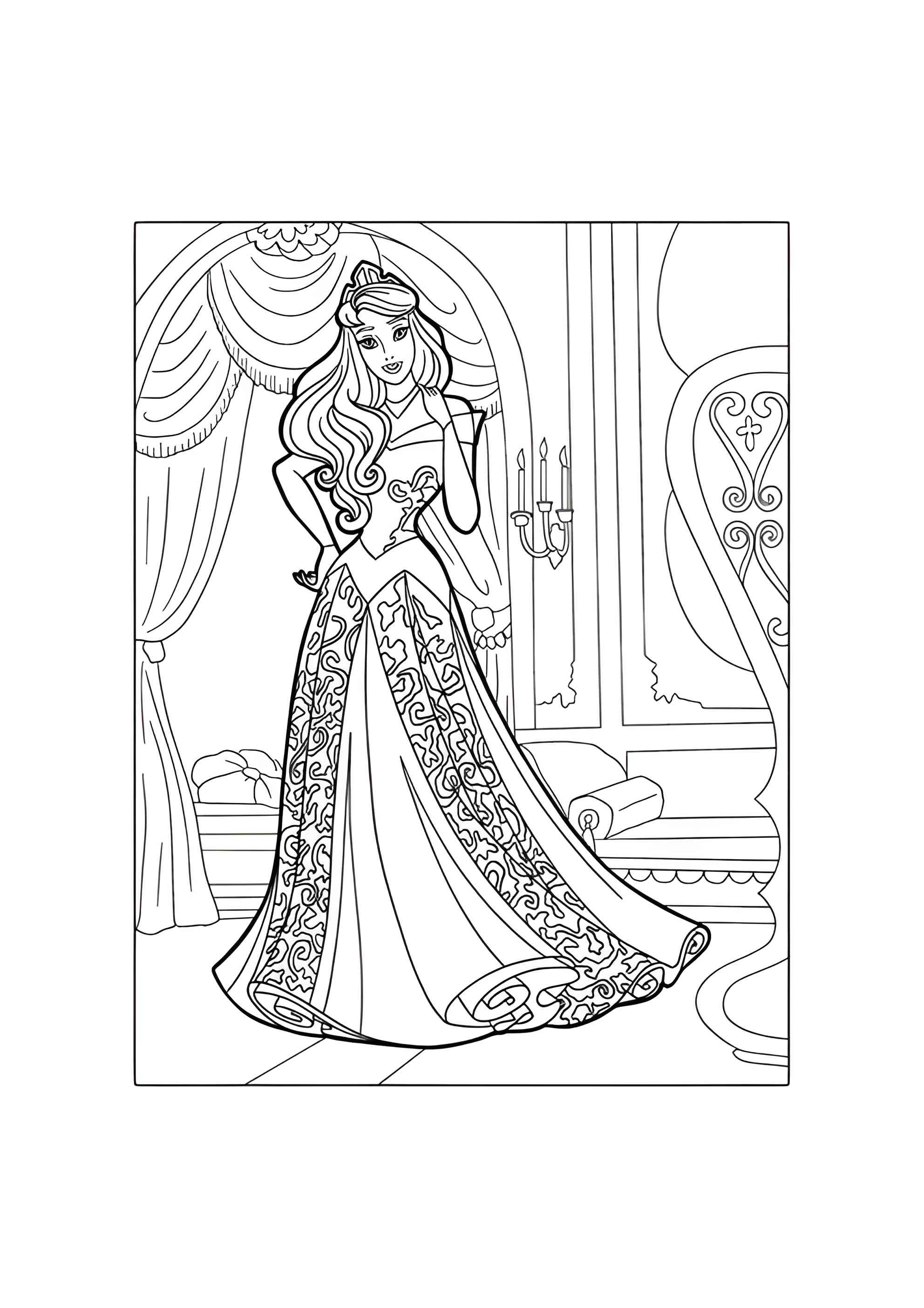 Раскраска Барби принцесса
