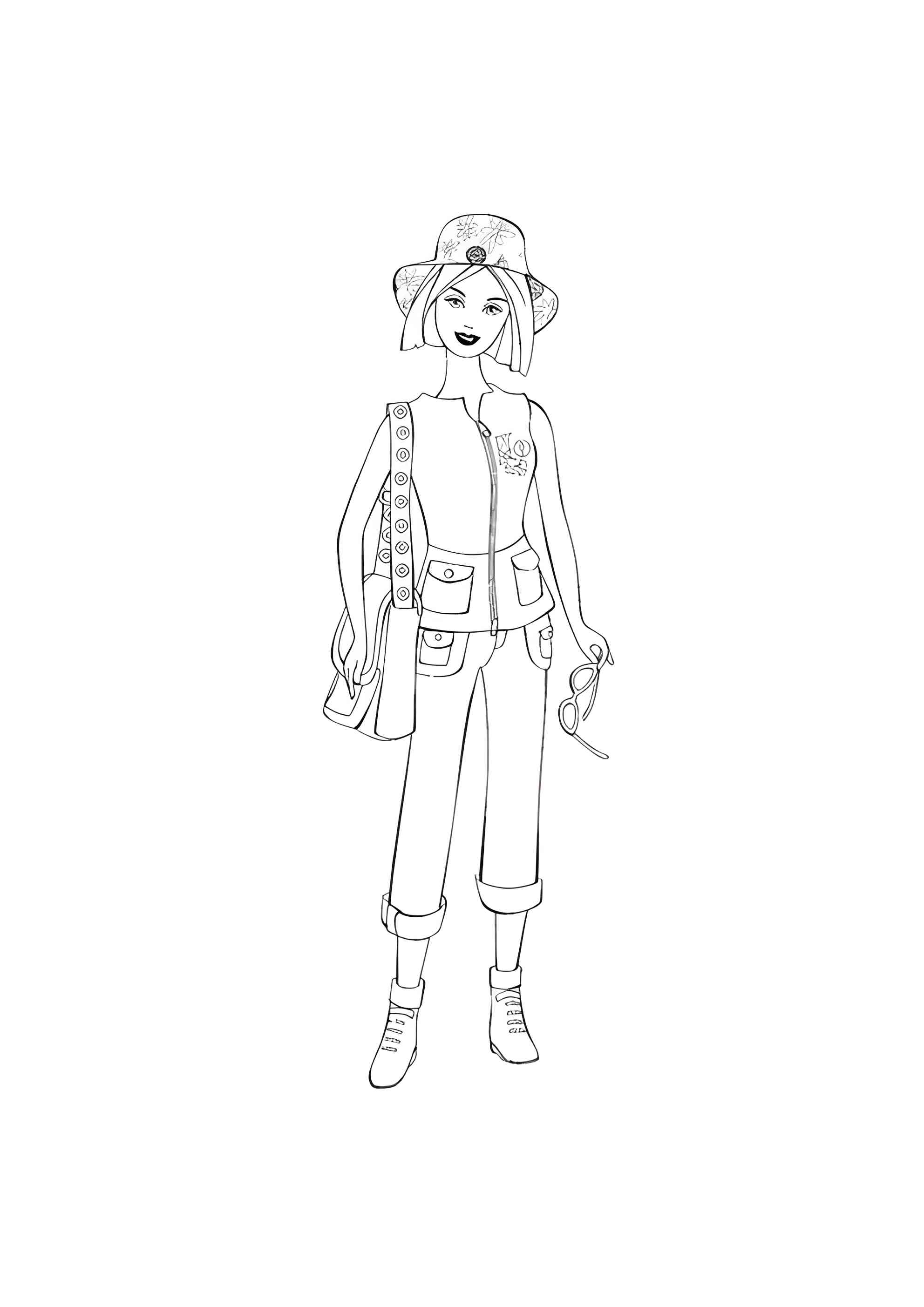 Раскраска Барби-путешественница