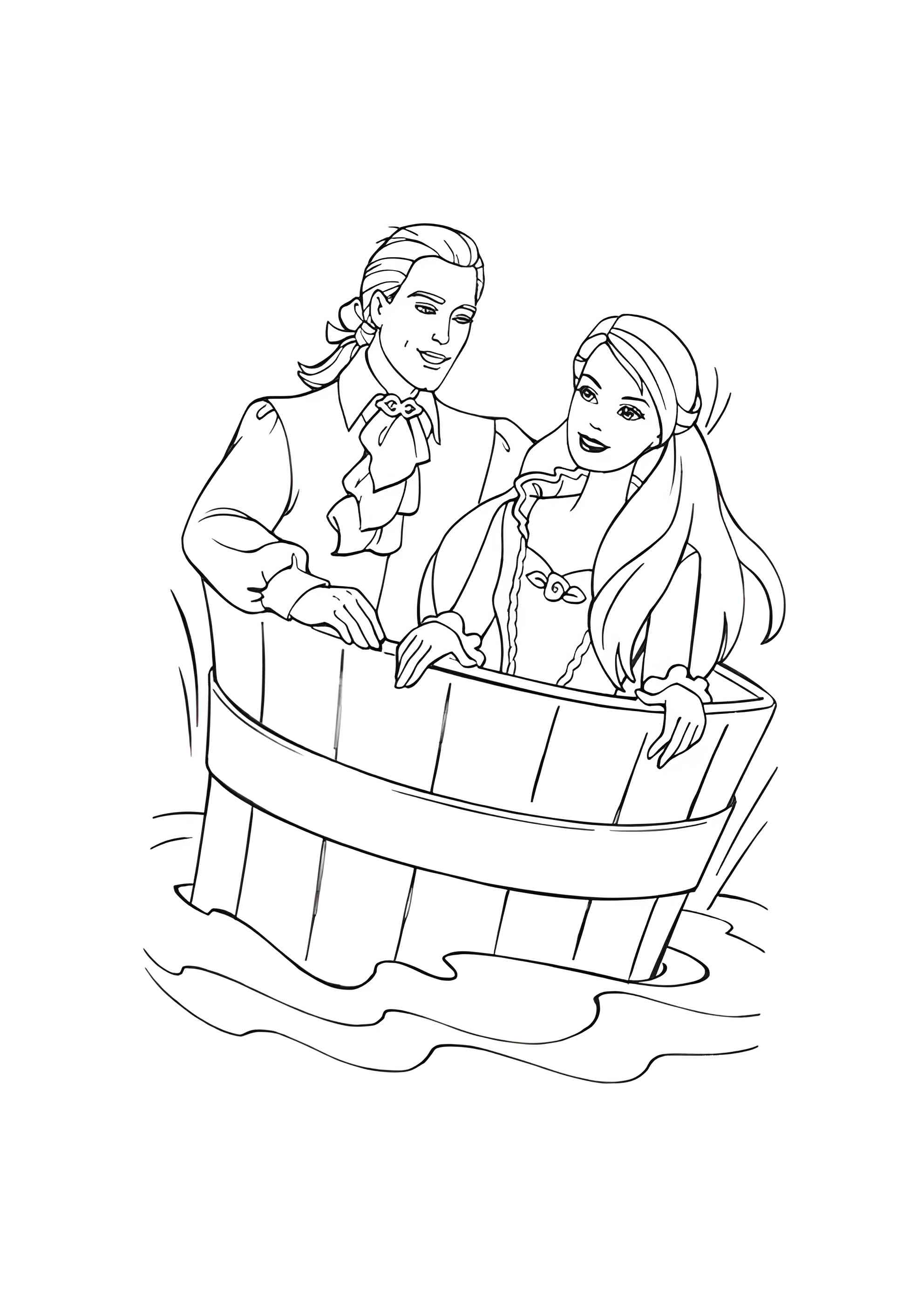 Раскраска Барби с Кеном