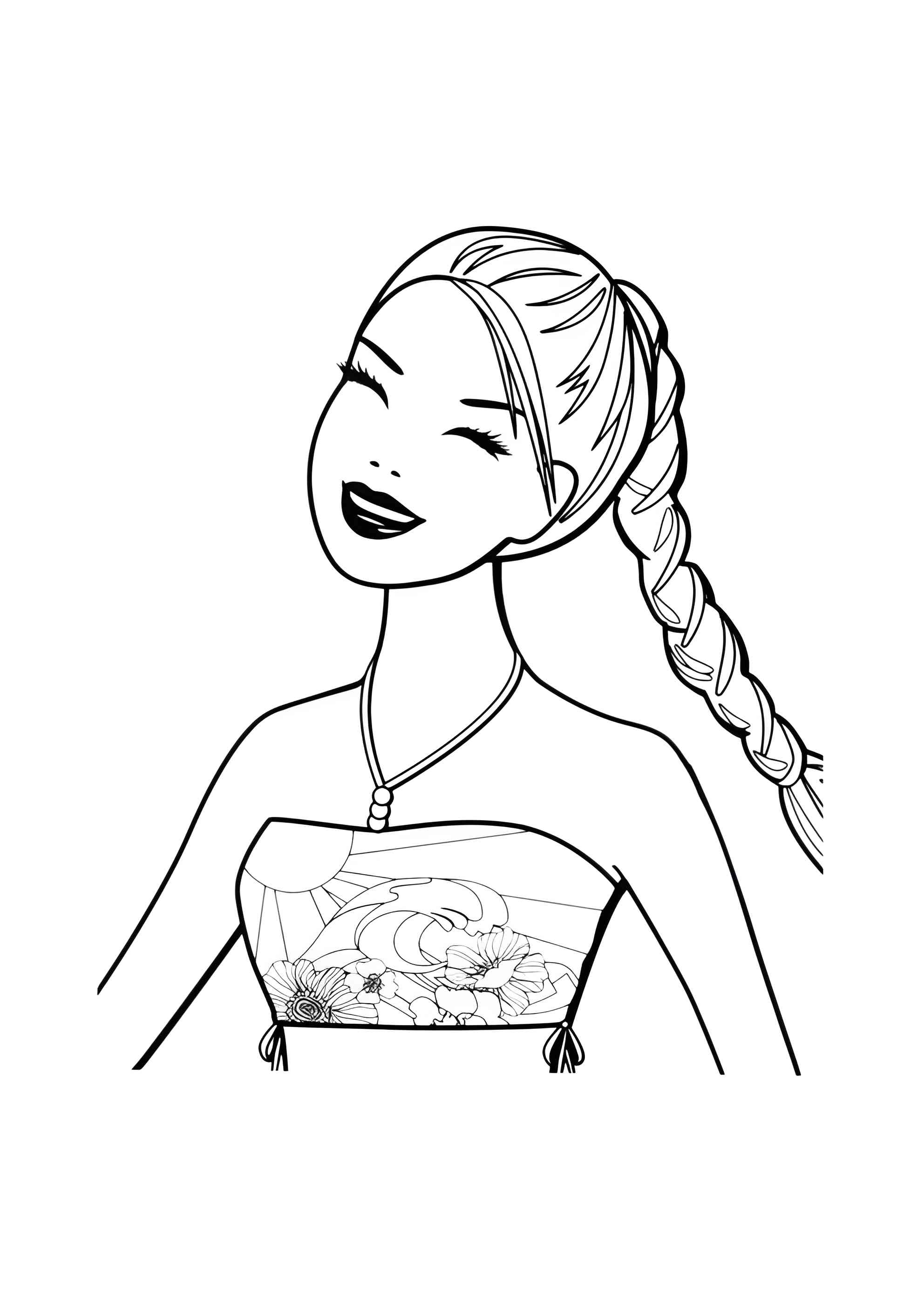 Раскраска Барби смеётся