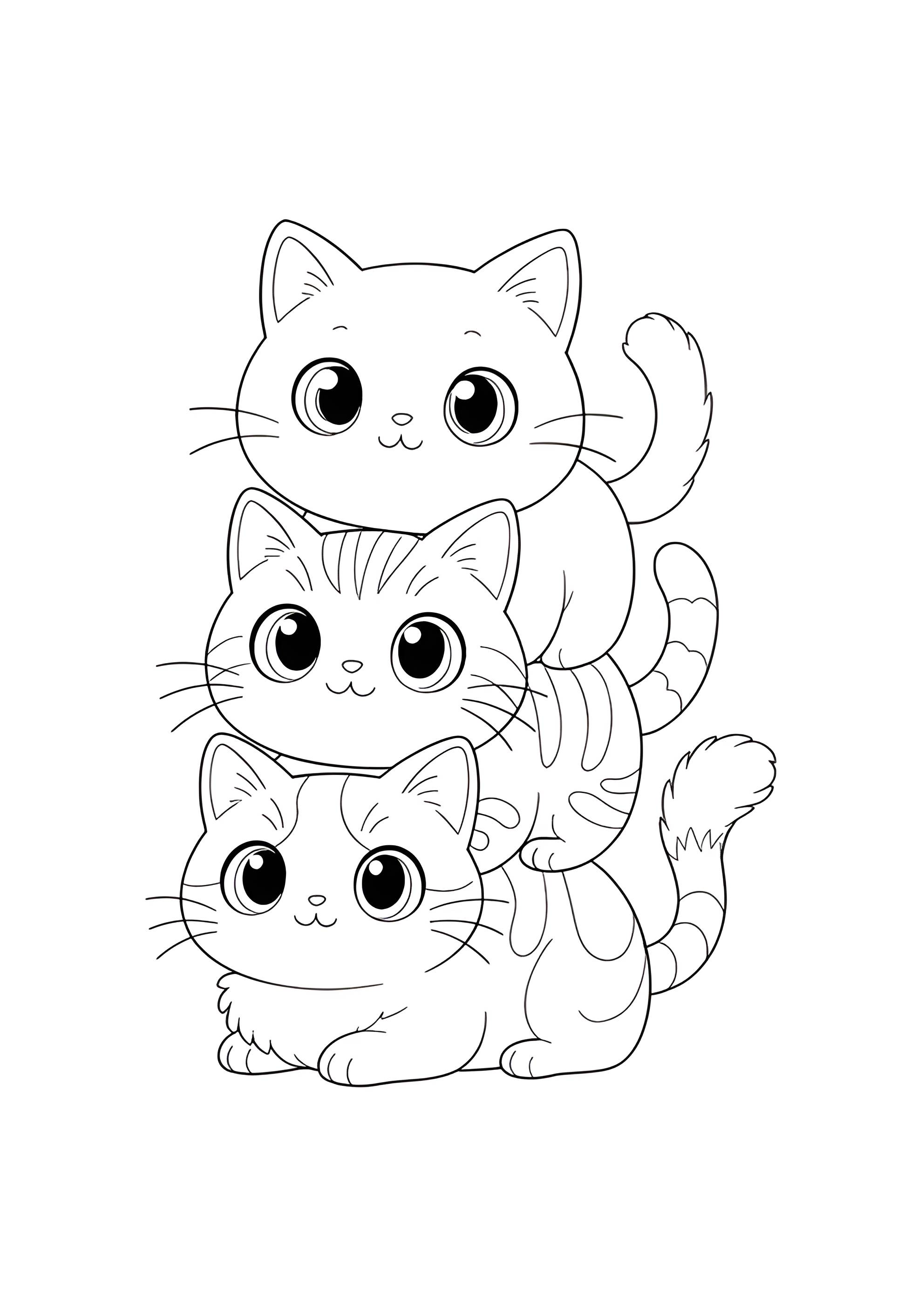 Раскраска Башня из котят