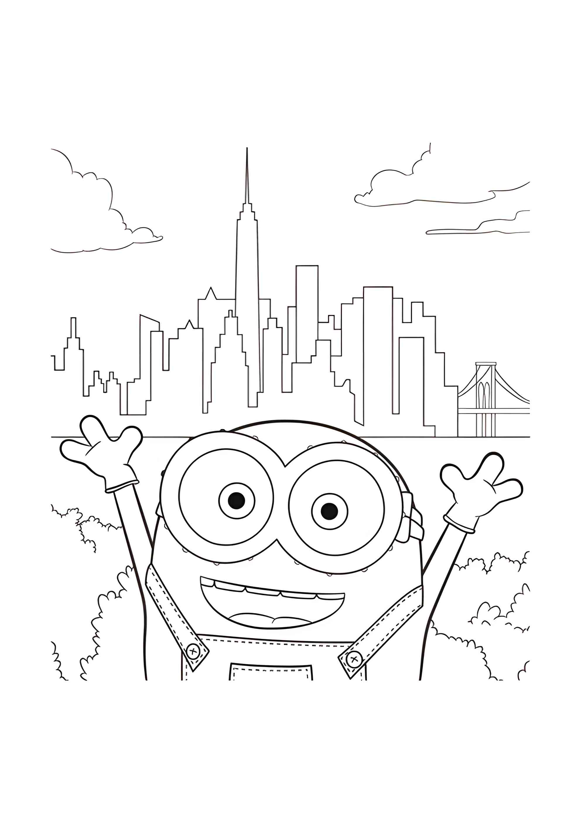 Раскраска Боб в Нью Йорке