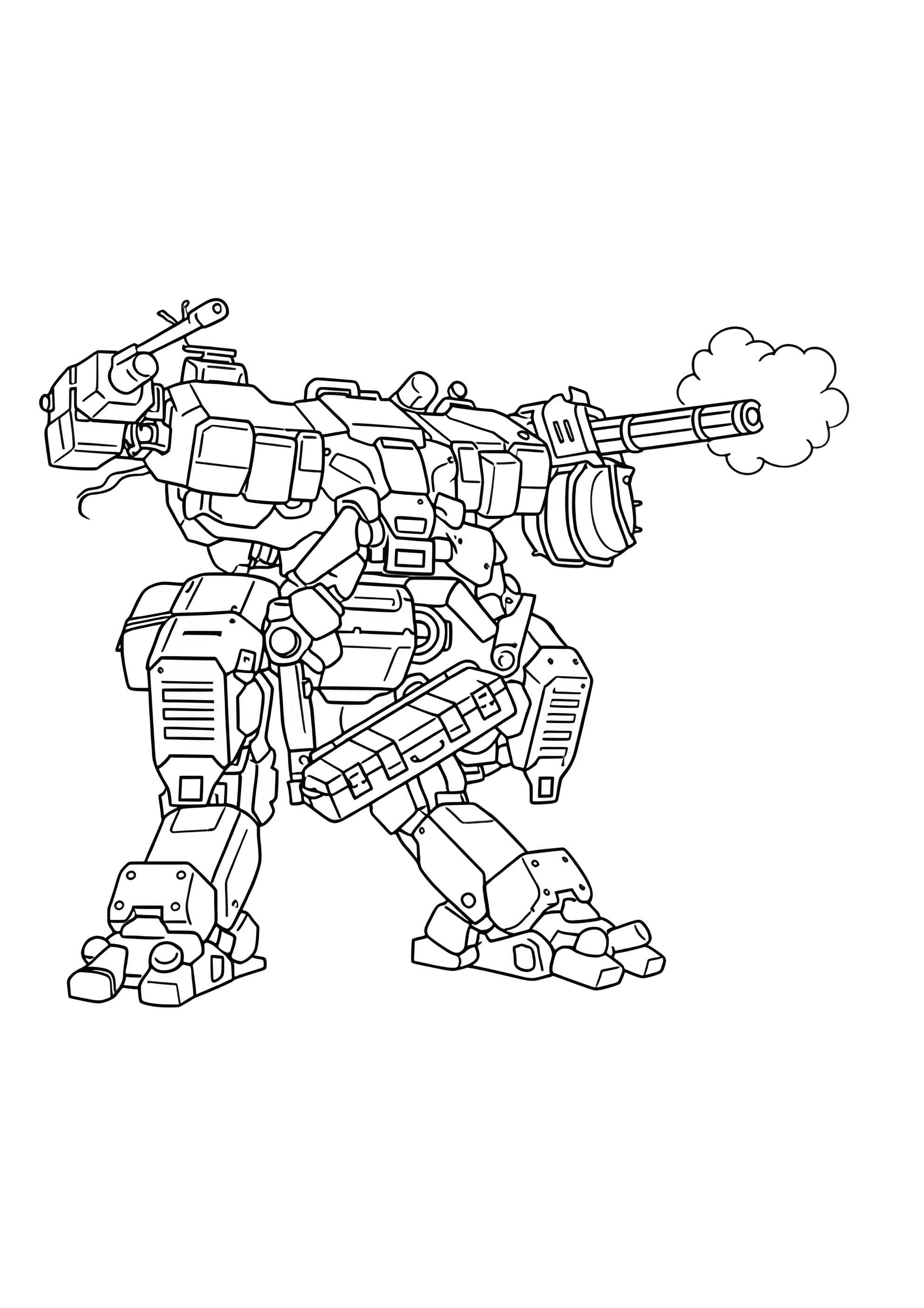 Раскраска Боевой робот мех