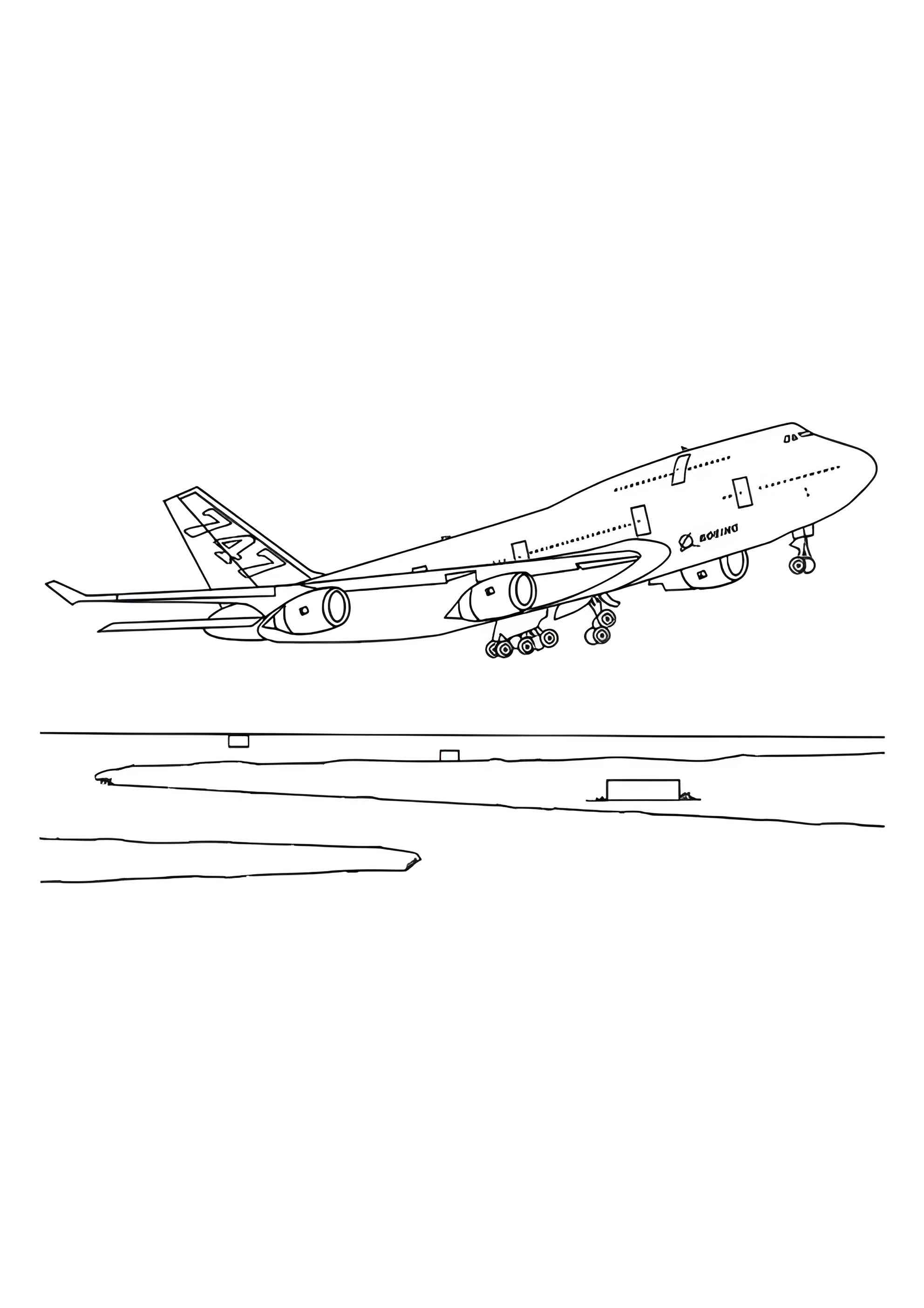 Раскраска Боинг 747 взлетает