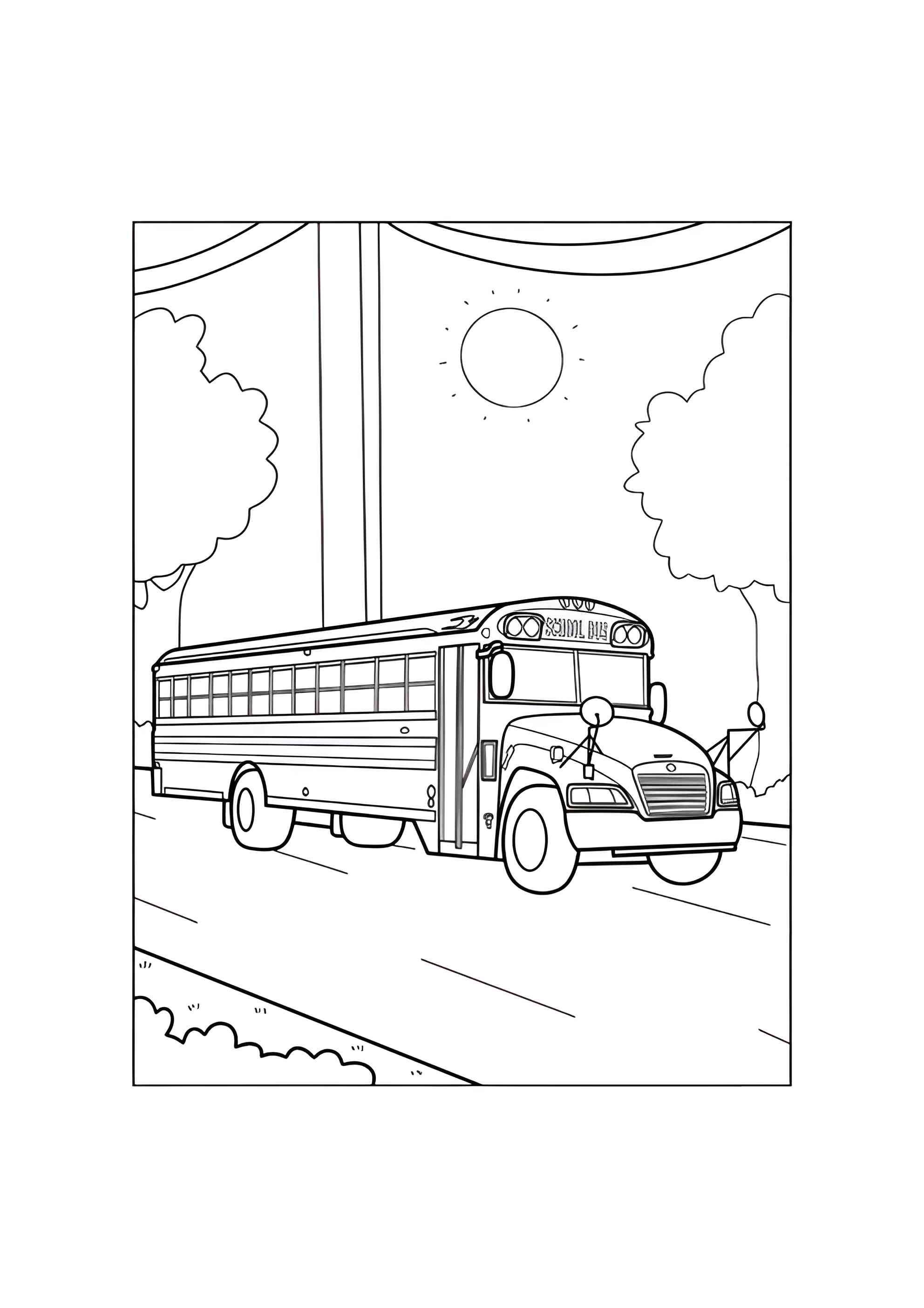 Раскраска Большой школьный автобус