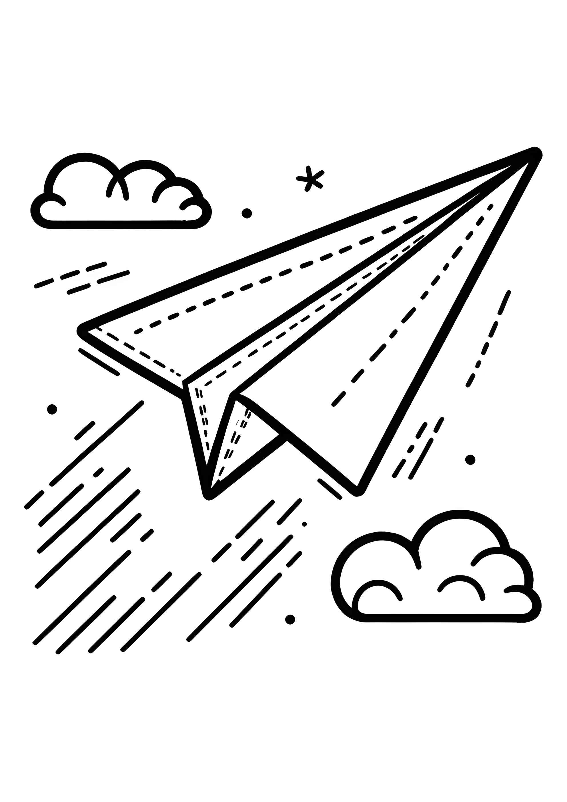 Раскраска Бумажный самолётик