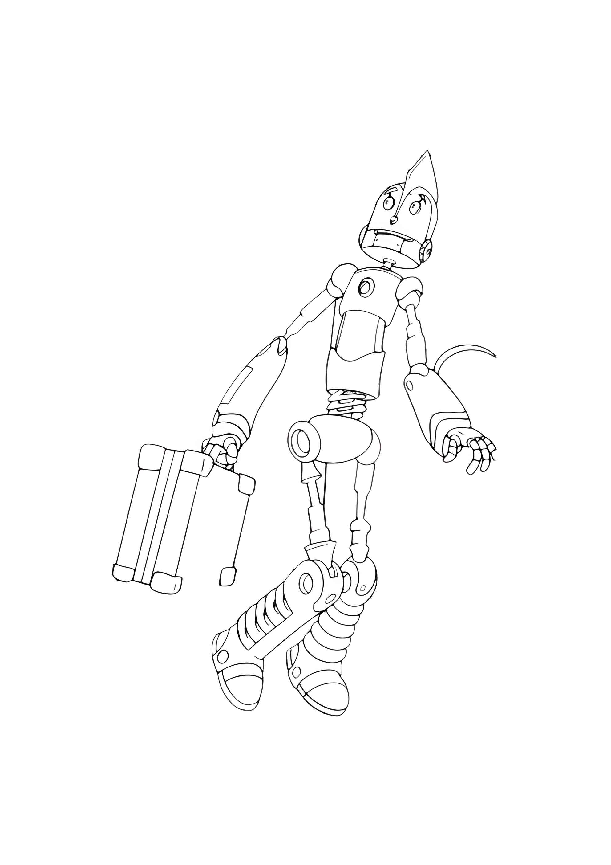 Раскраска Чемодан в руках у робота