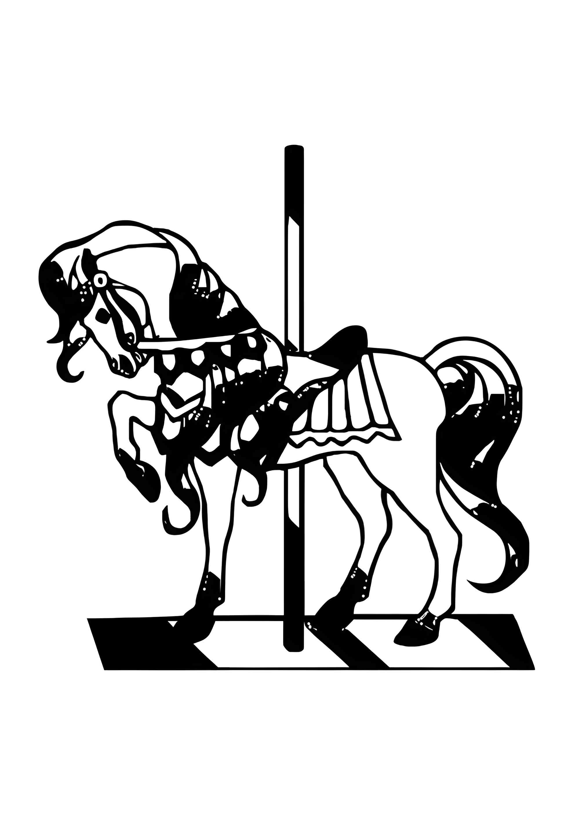 Раскраска Деревянная лошадь