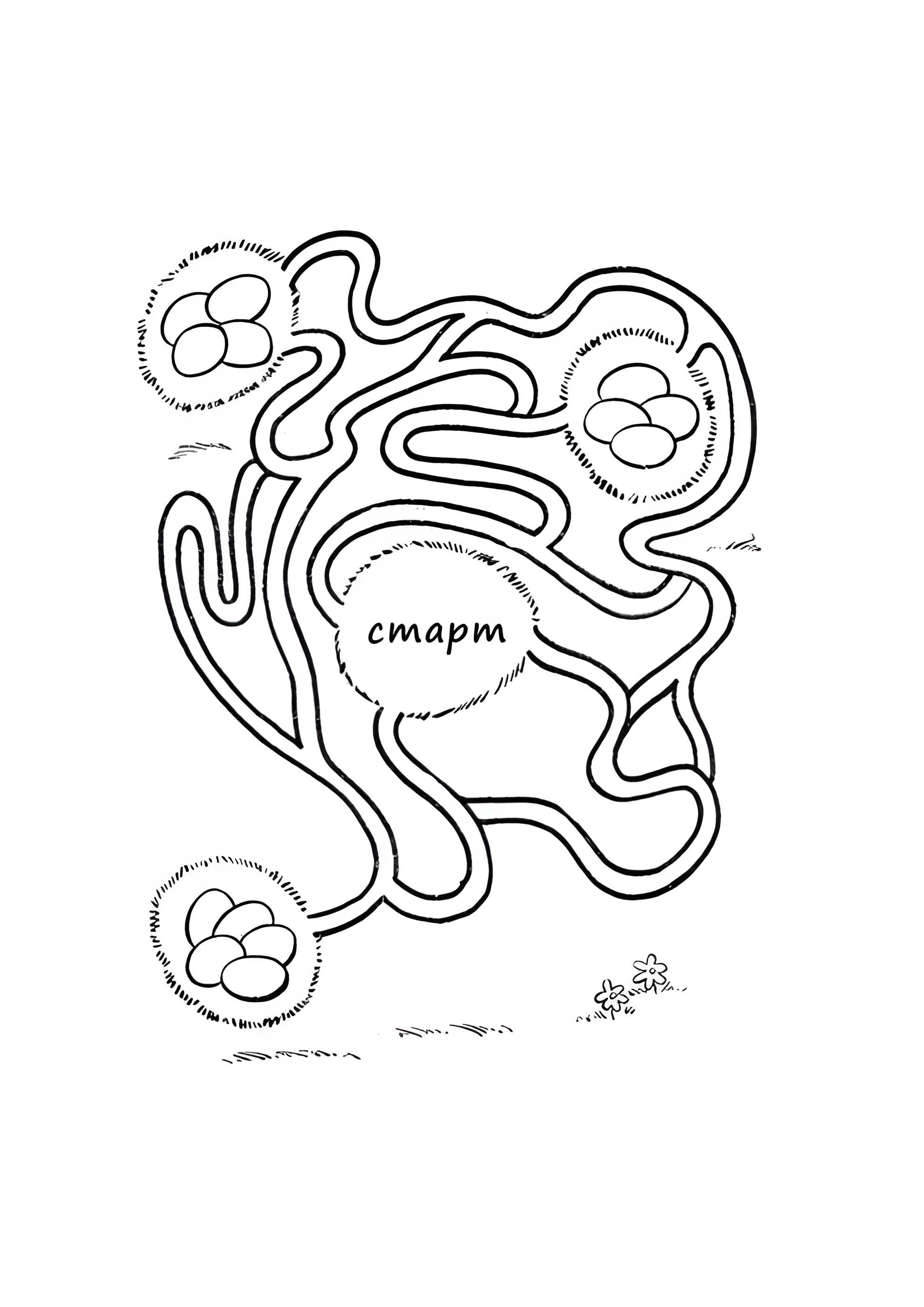 Раскраска Детская игра на Пасху