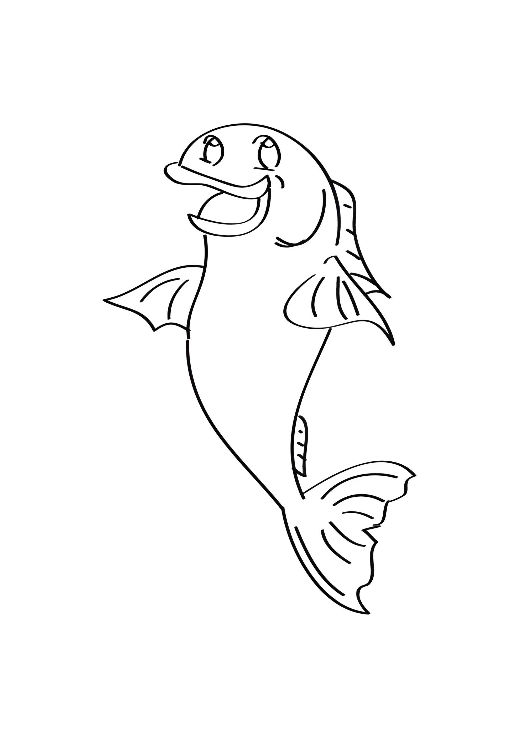 Раскраска Детская рыбка