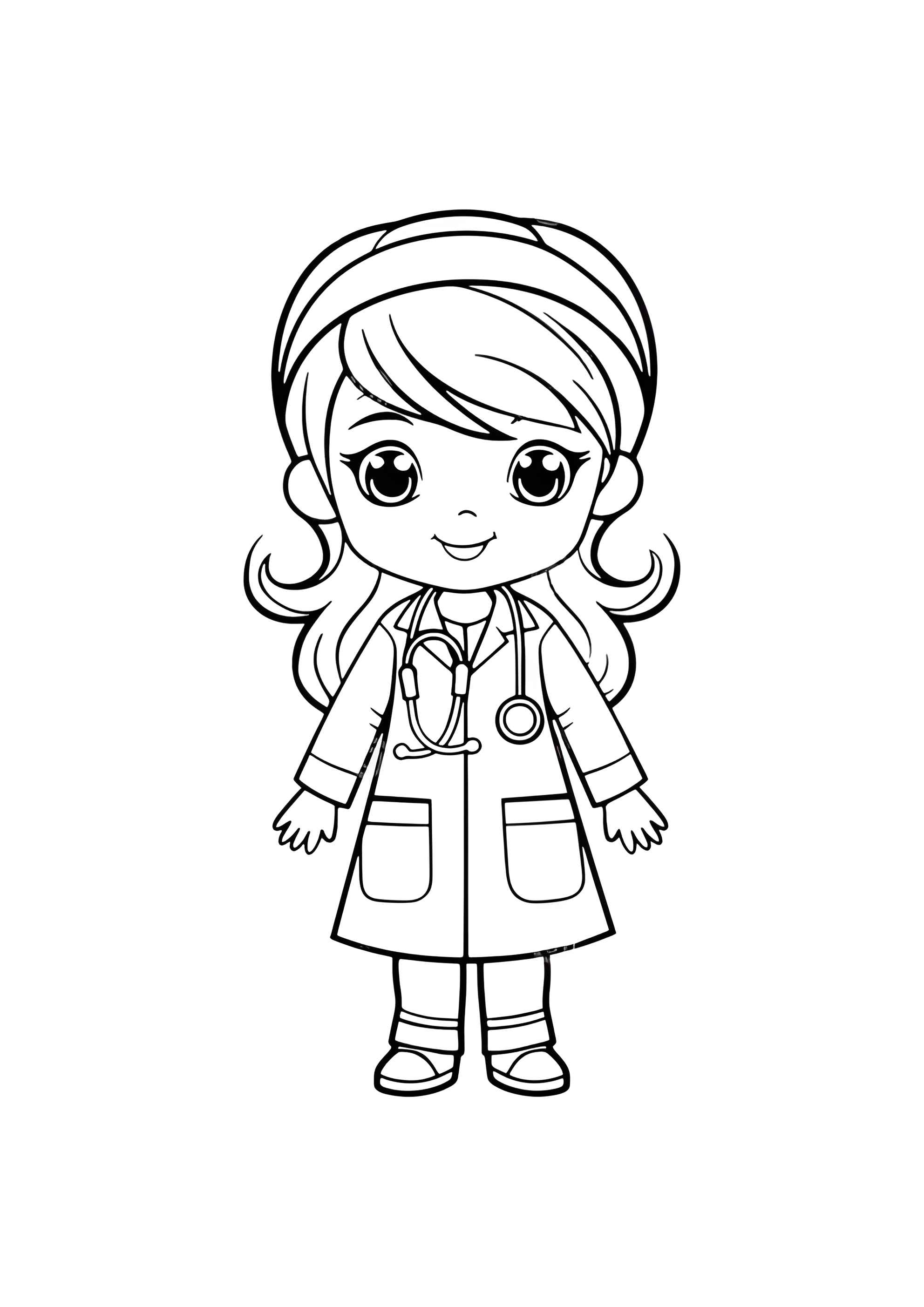 Раскраска Девочка врач