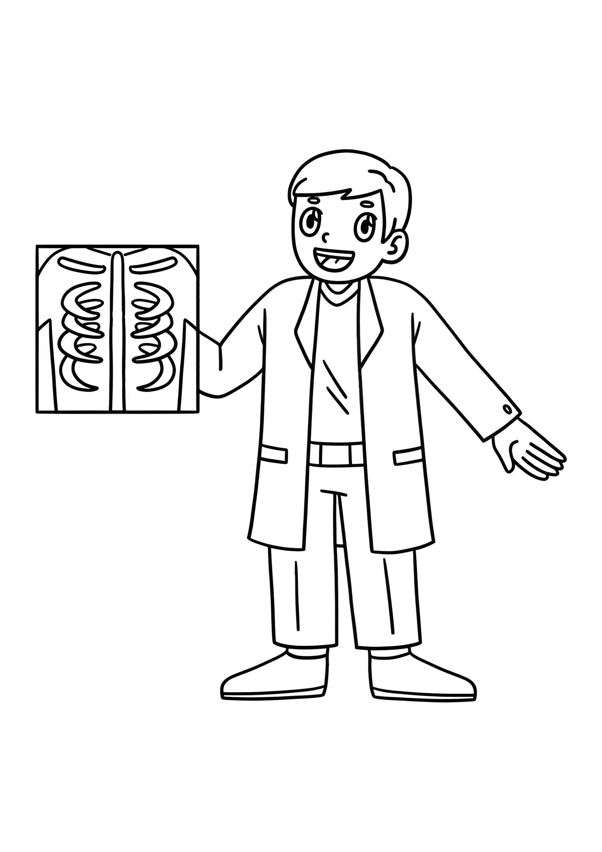 Раскраска Доктор с рентгеном