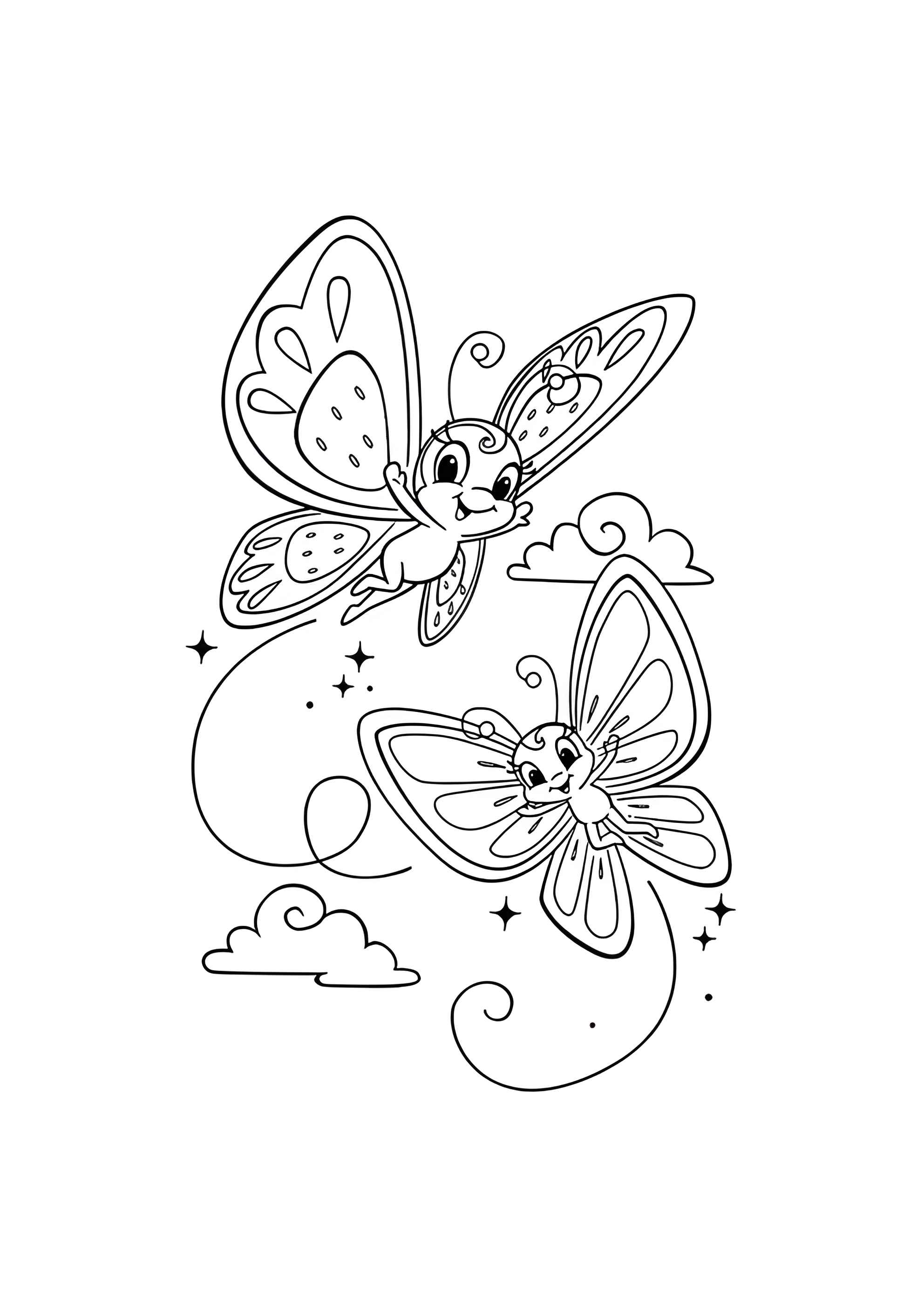 Раскраска Две бабочки