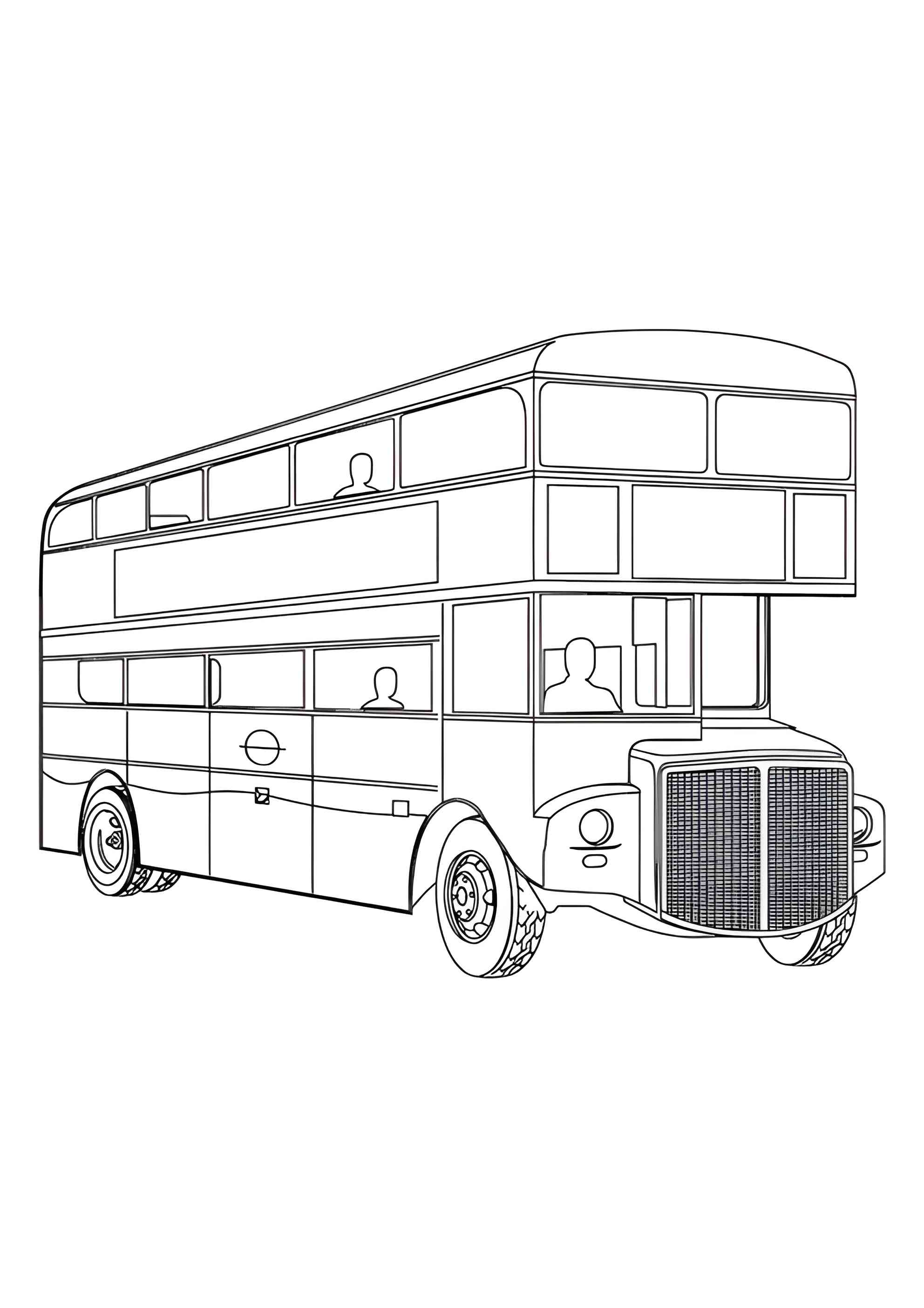 Раскраска Двухэтажный автобус