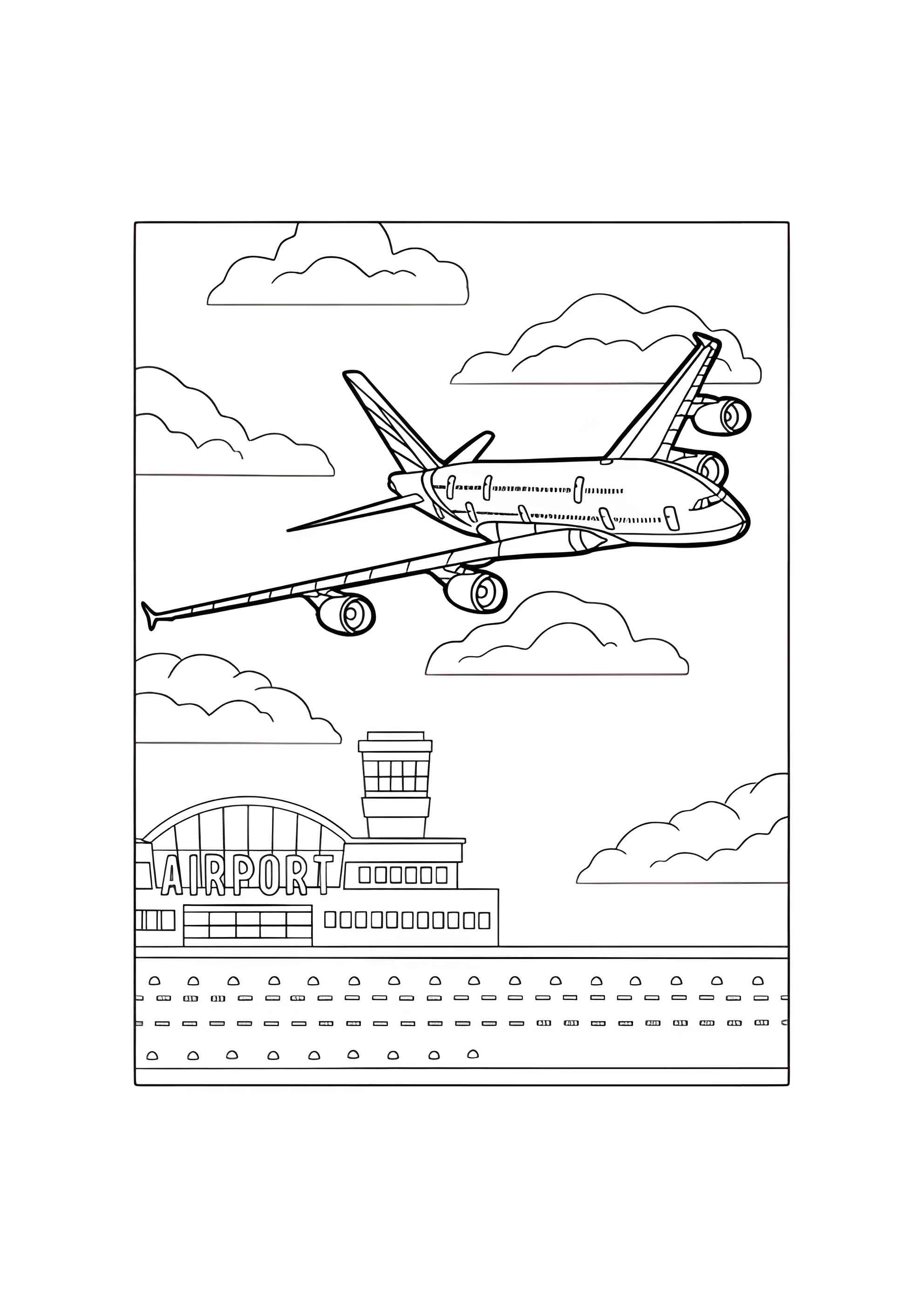 Раскраска Двухпалубный самолёт Аэробус A320