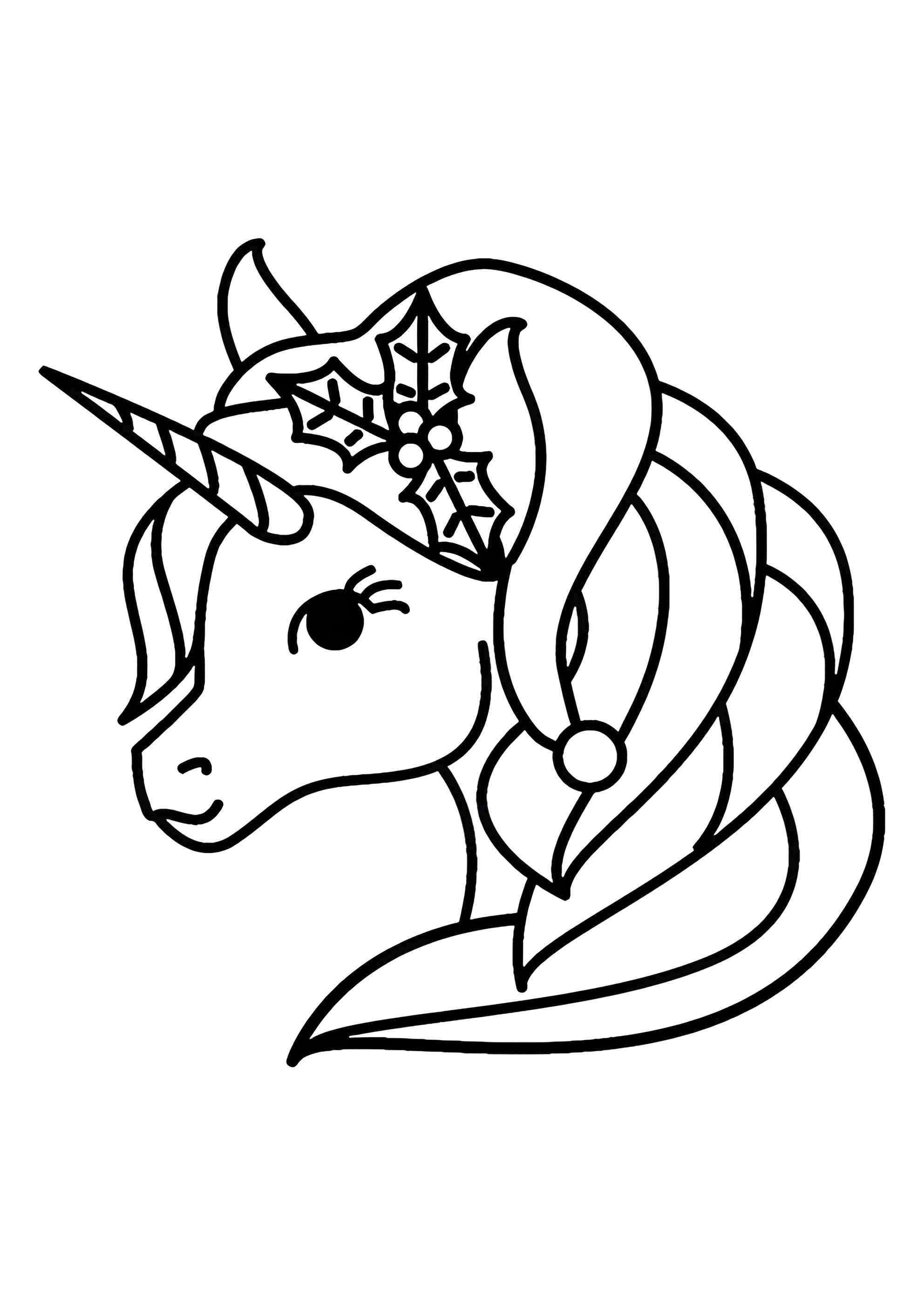 Раскраска Единорог и рождественское украшение