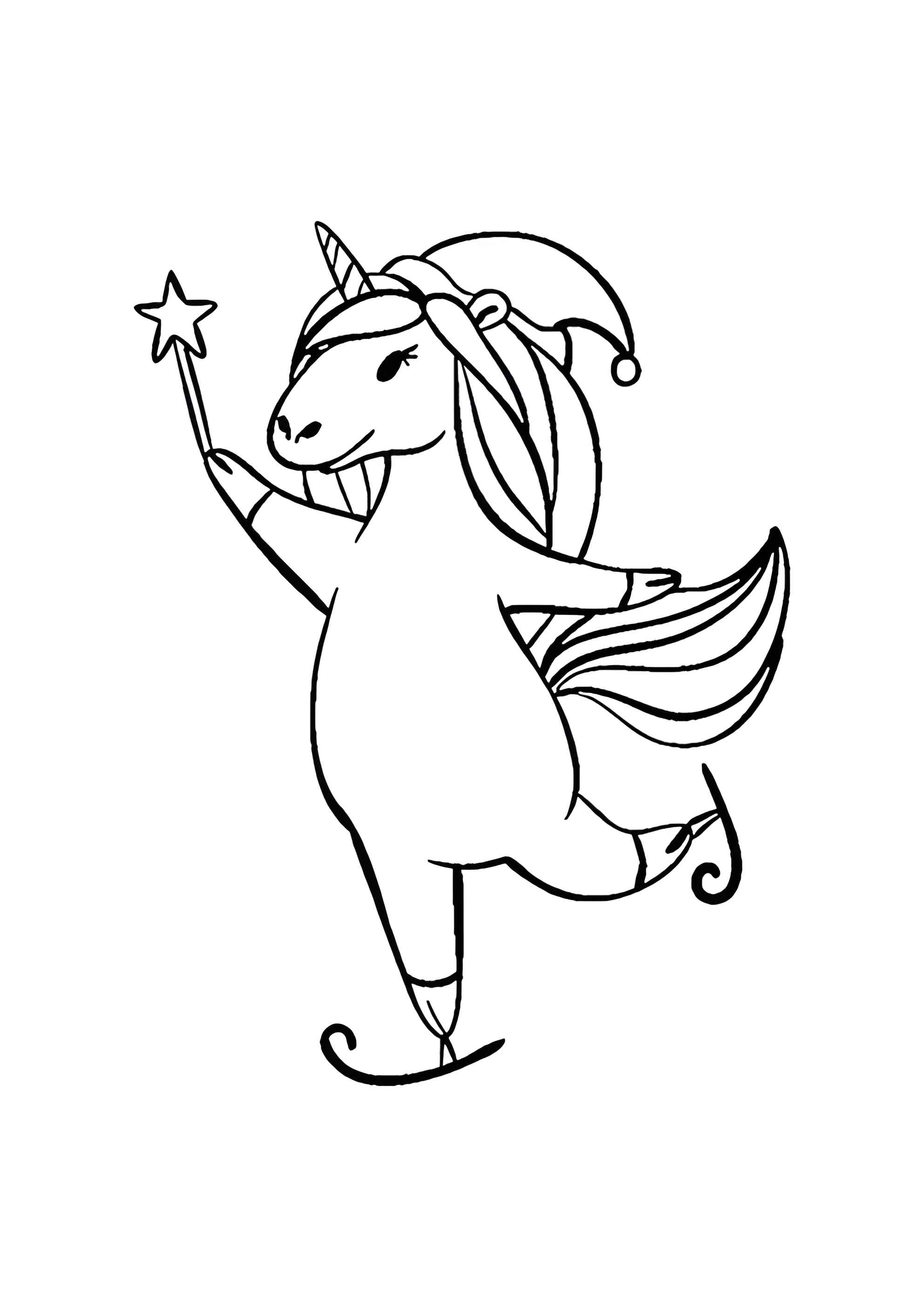 Раскраска Единорог и волшебная палочка