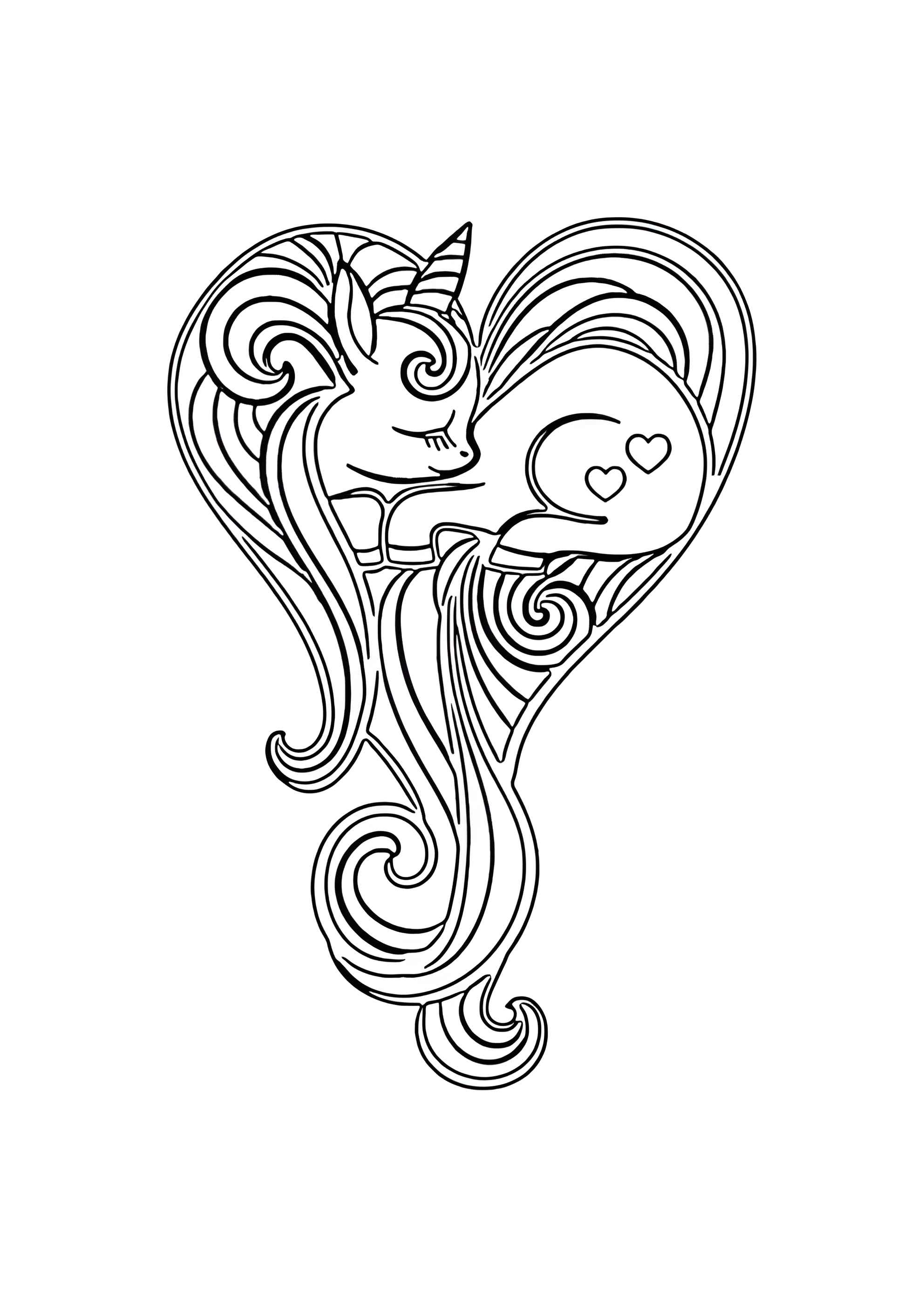 Раскраска Единорог милашка