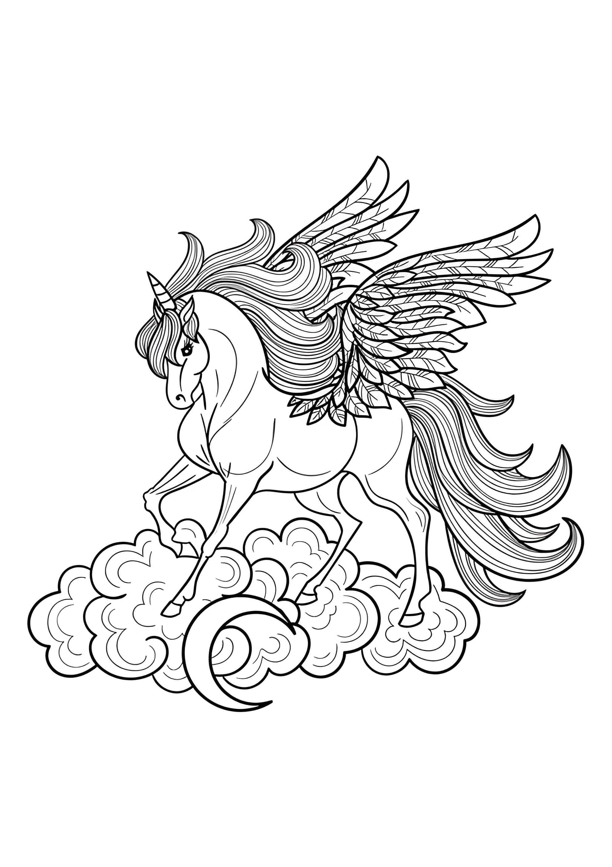 Раскраска Единорог-пегас