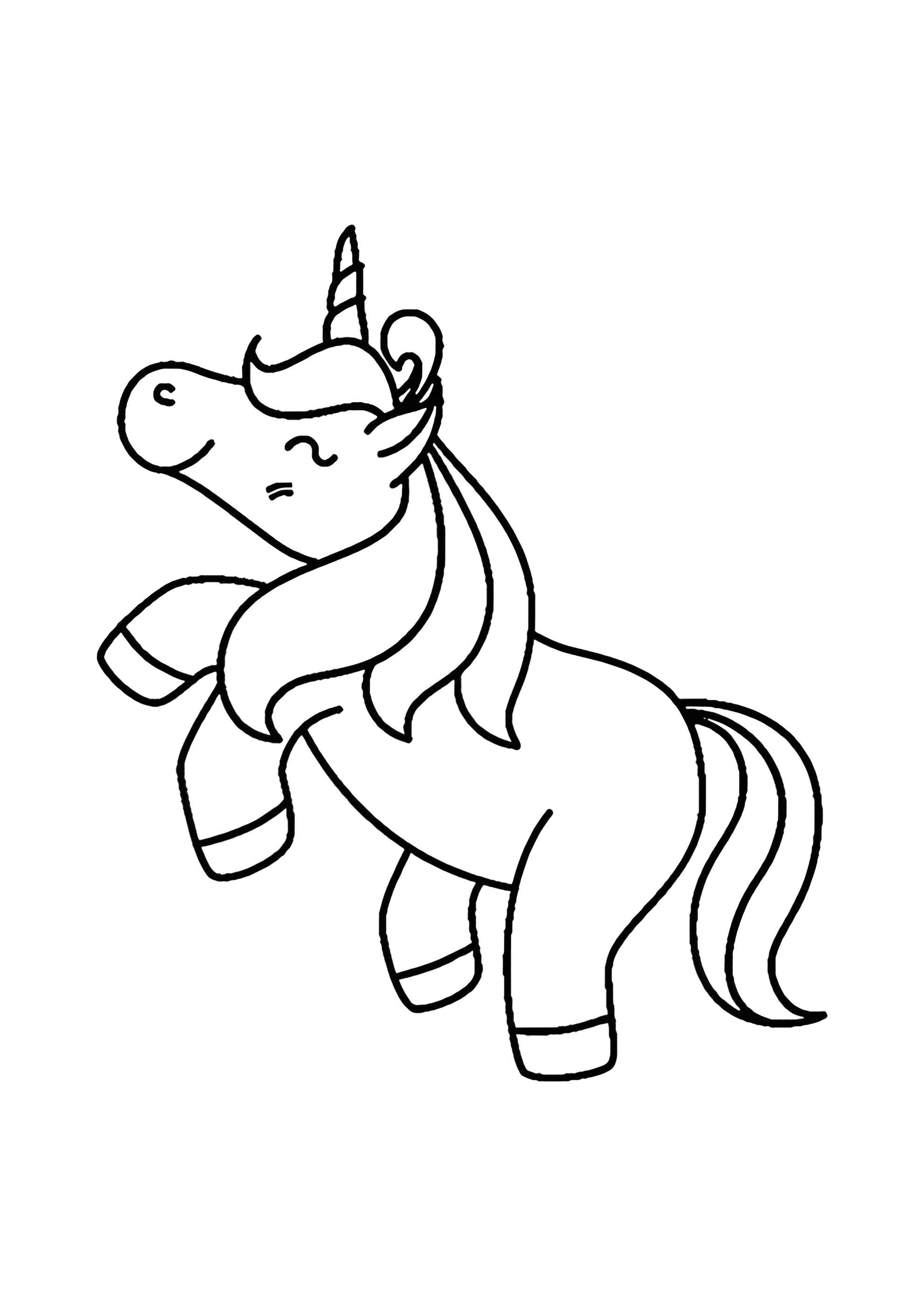 Раскраска Единорог прыгает