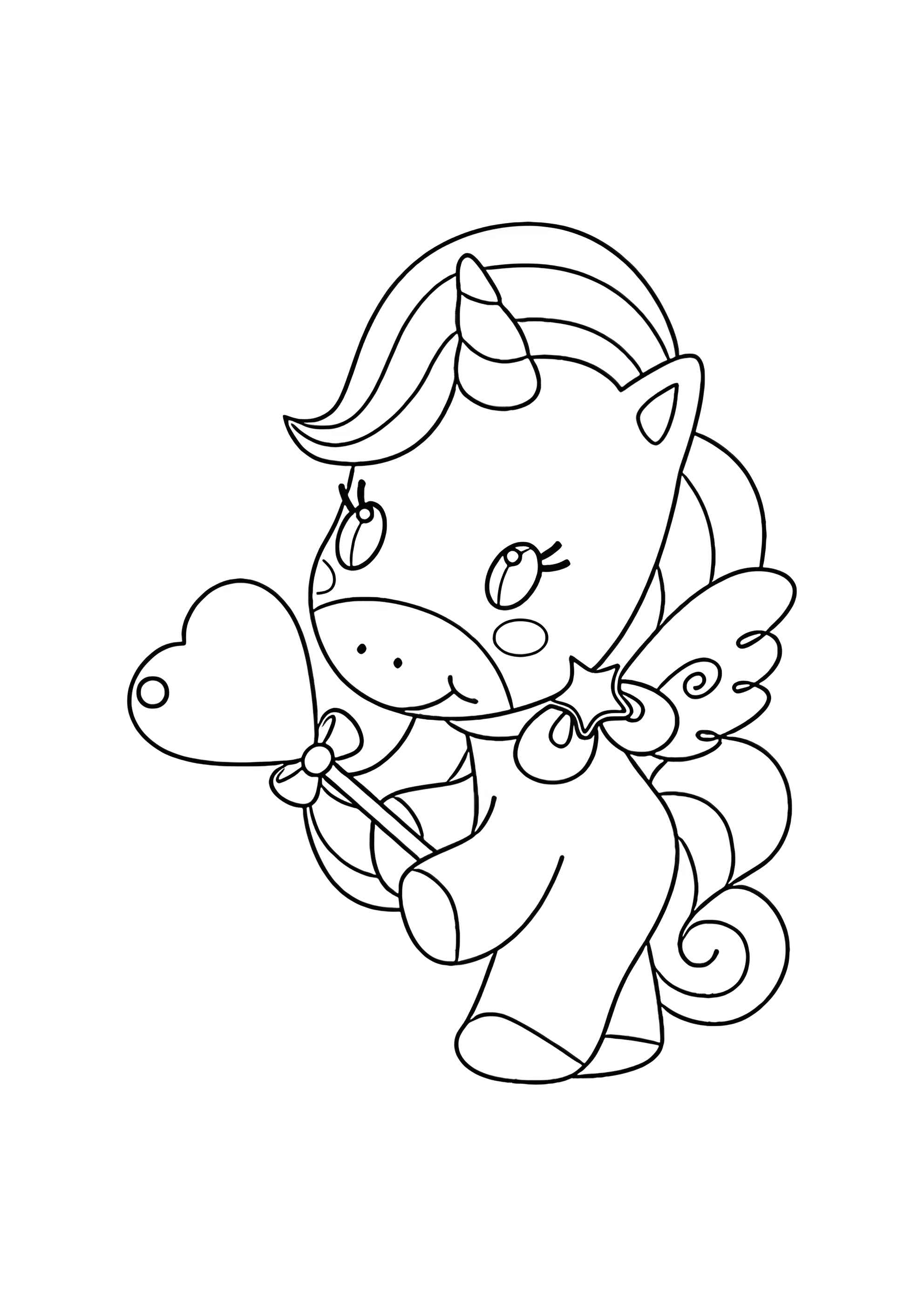 Раскраска Единорог с сердечком