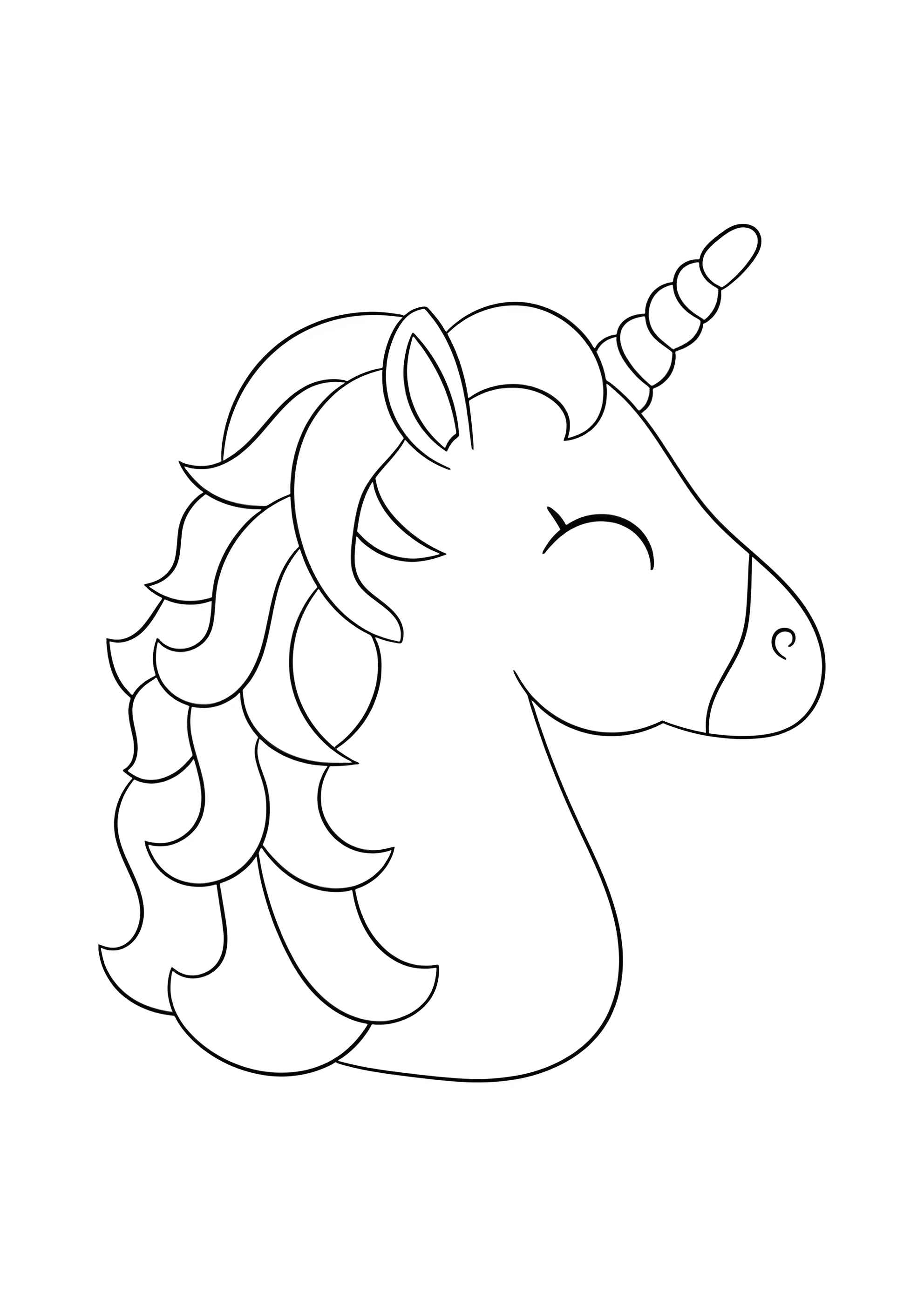Раскраска Единорог с волнистой гривой