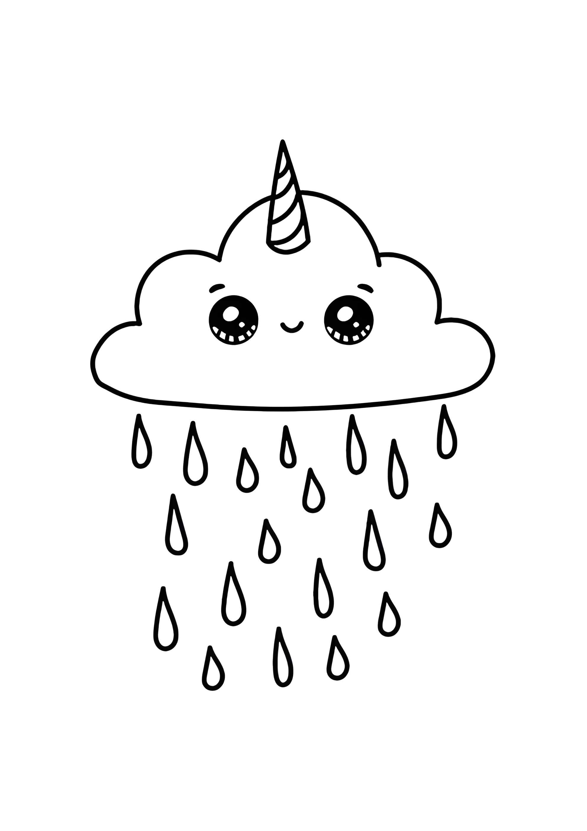 Раскраска Единорог тучка