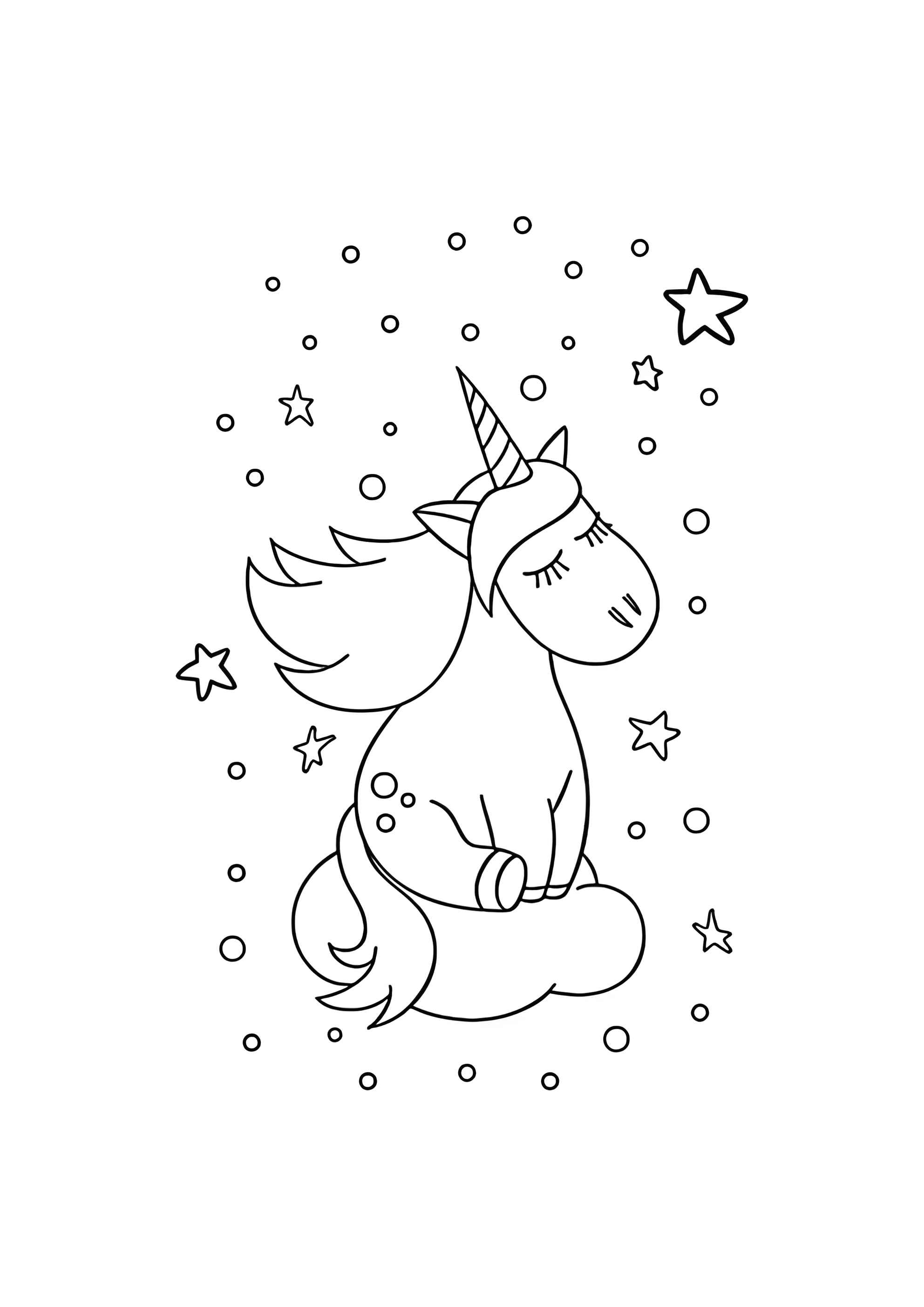 Раскраска Единорог зимний