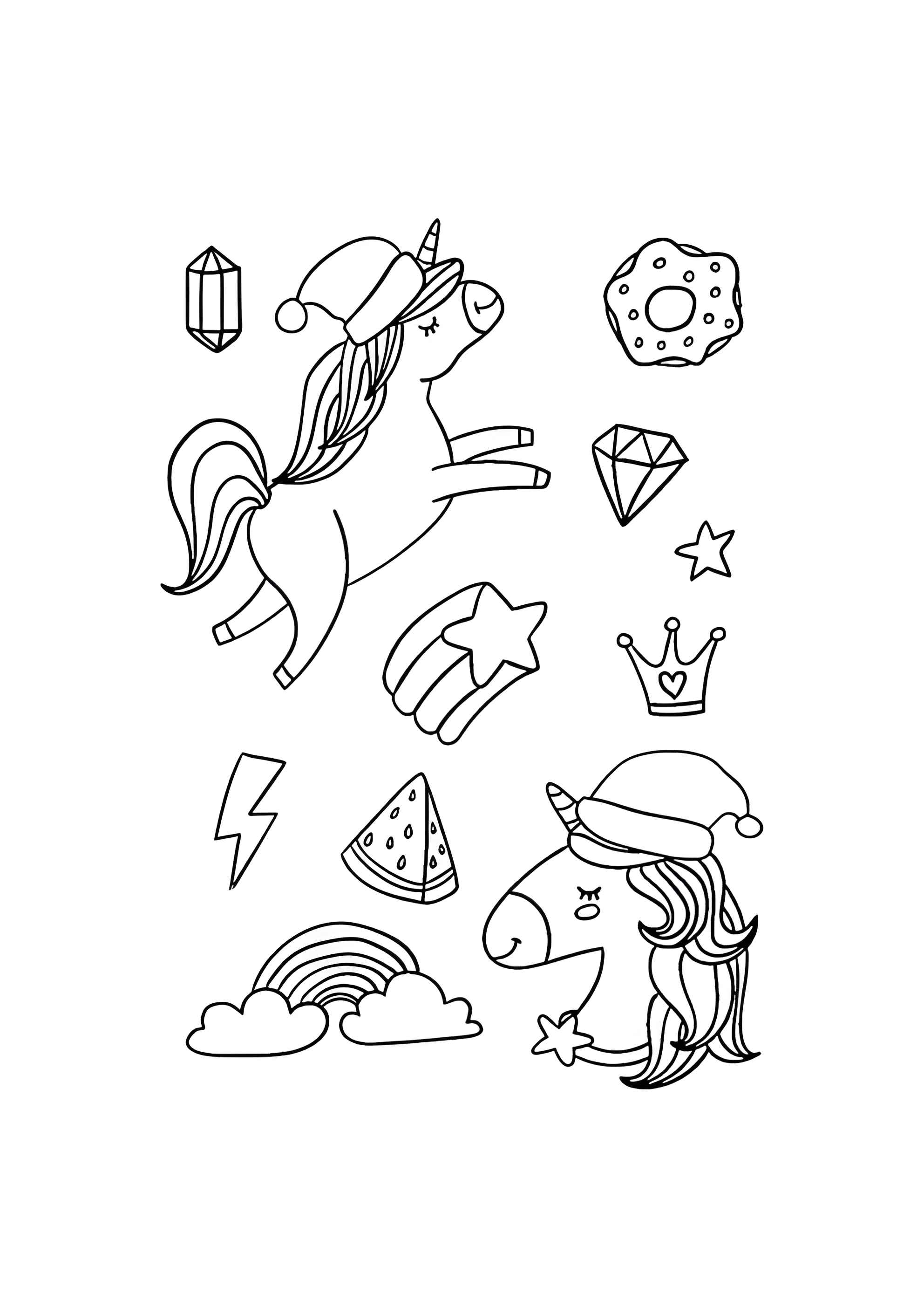 Раскраска Единороги и картинки
