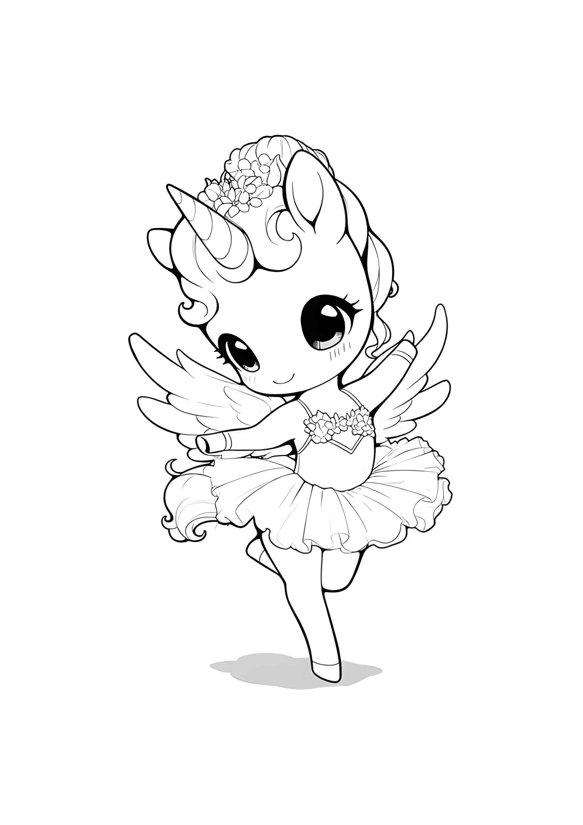 Раскраска Единорожка балерина