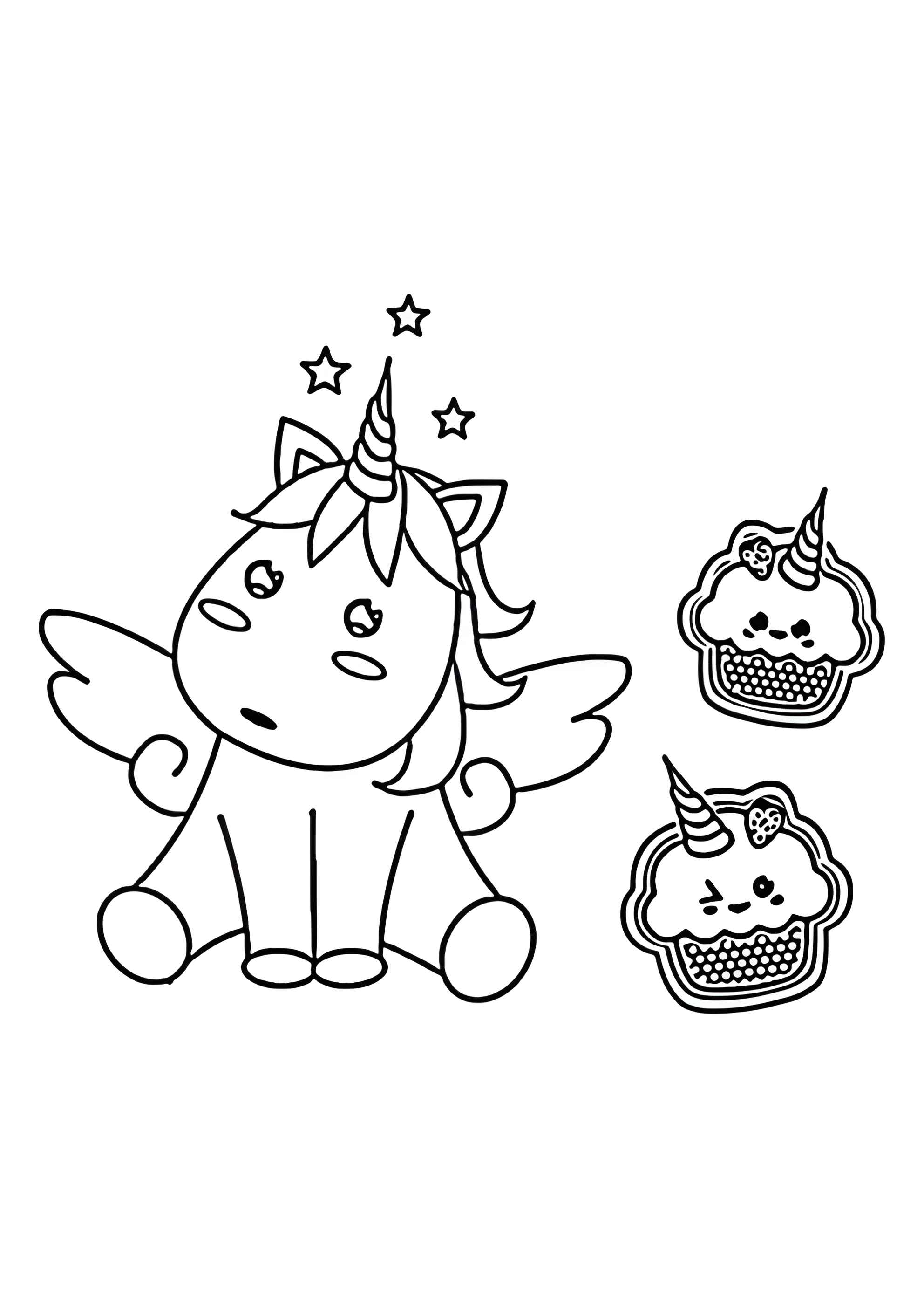 Раскраска Единорожка и кексы