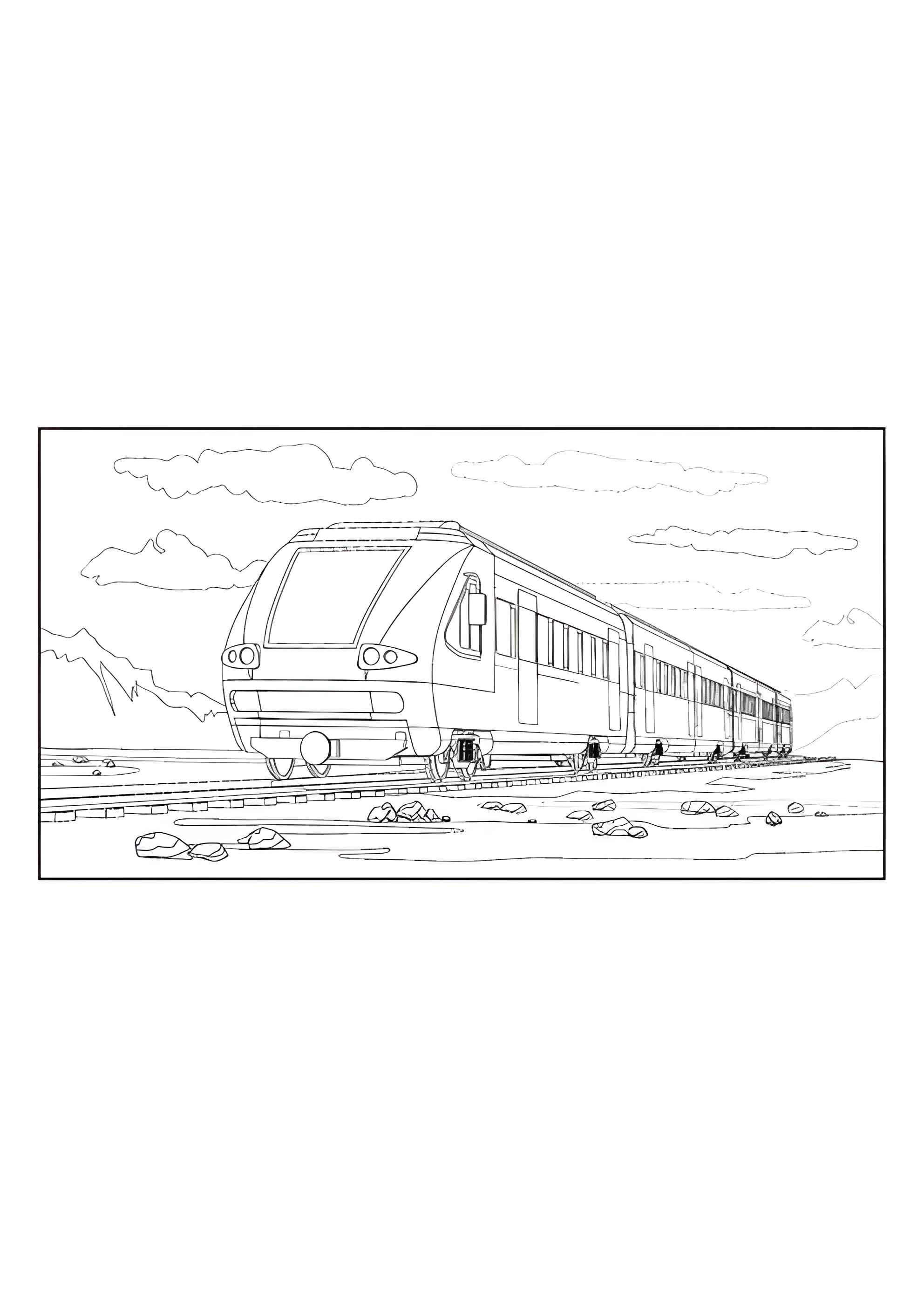 Раскраска Электричка в пути