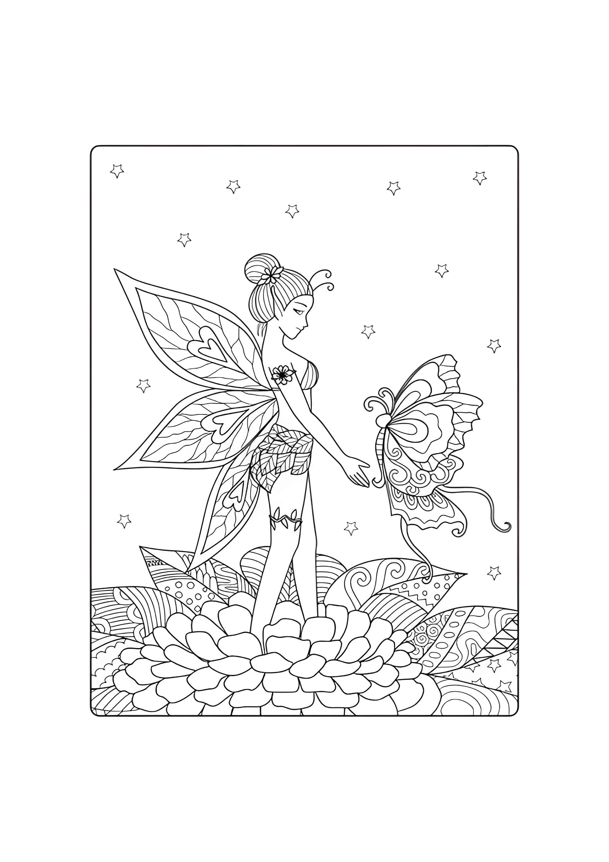 Раскраска Фея бабочка