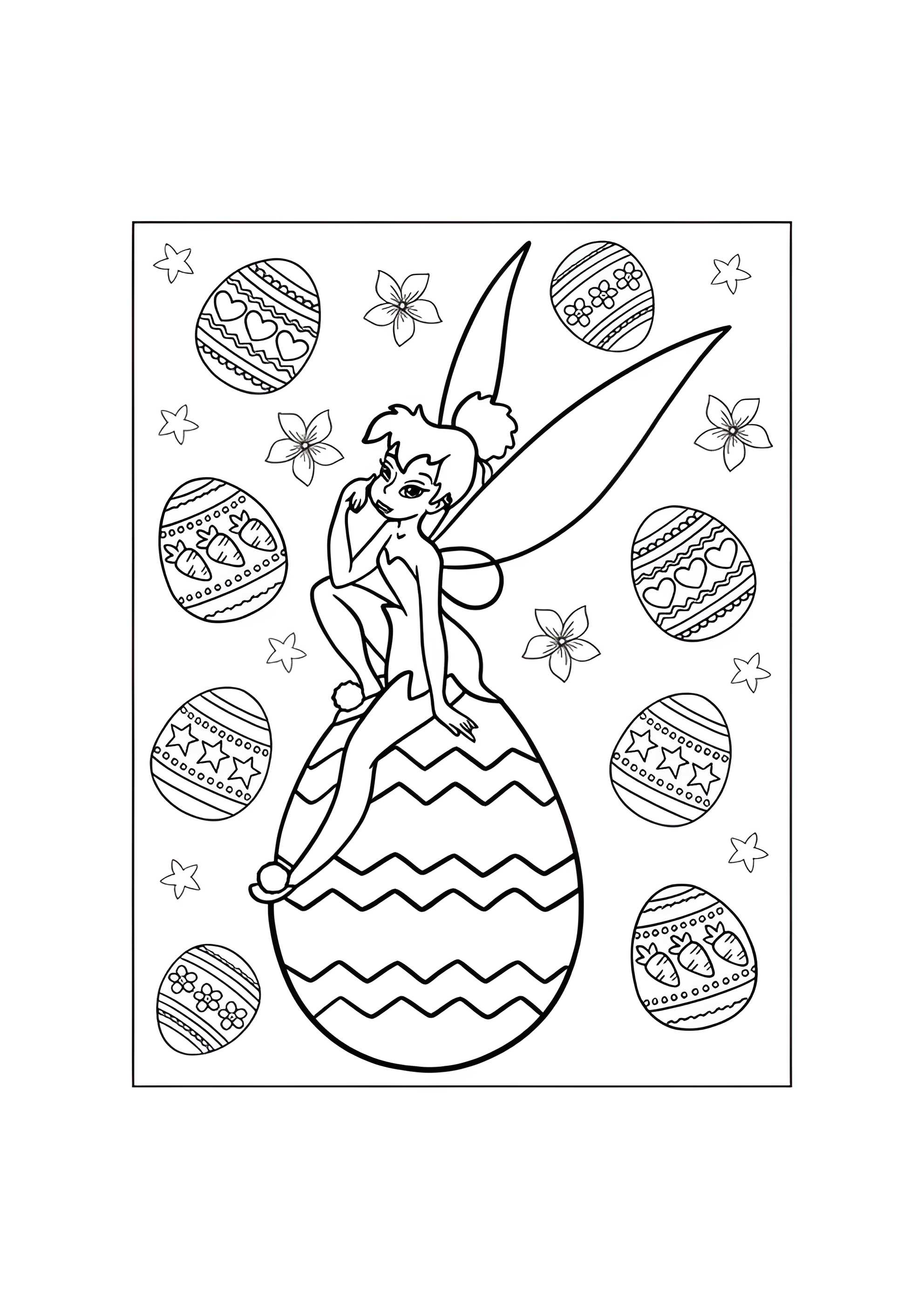 Раскраска Фея на Пасху