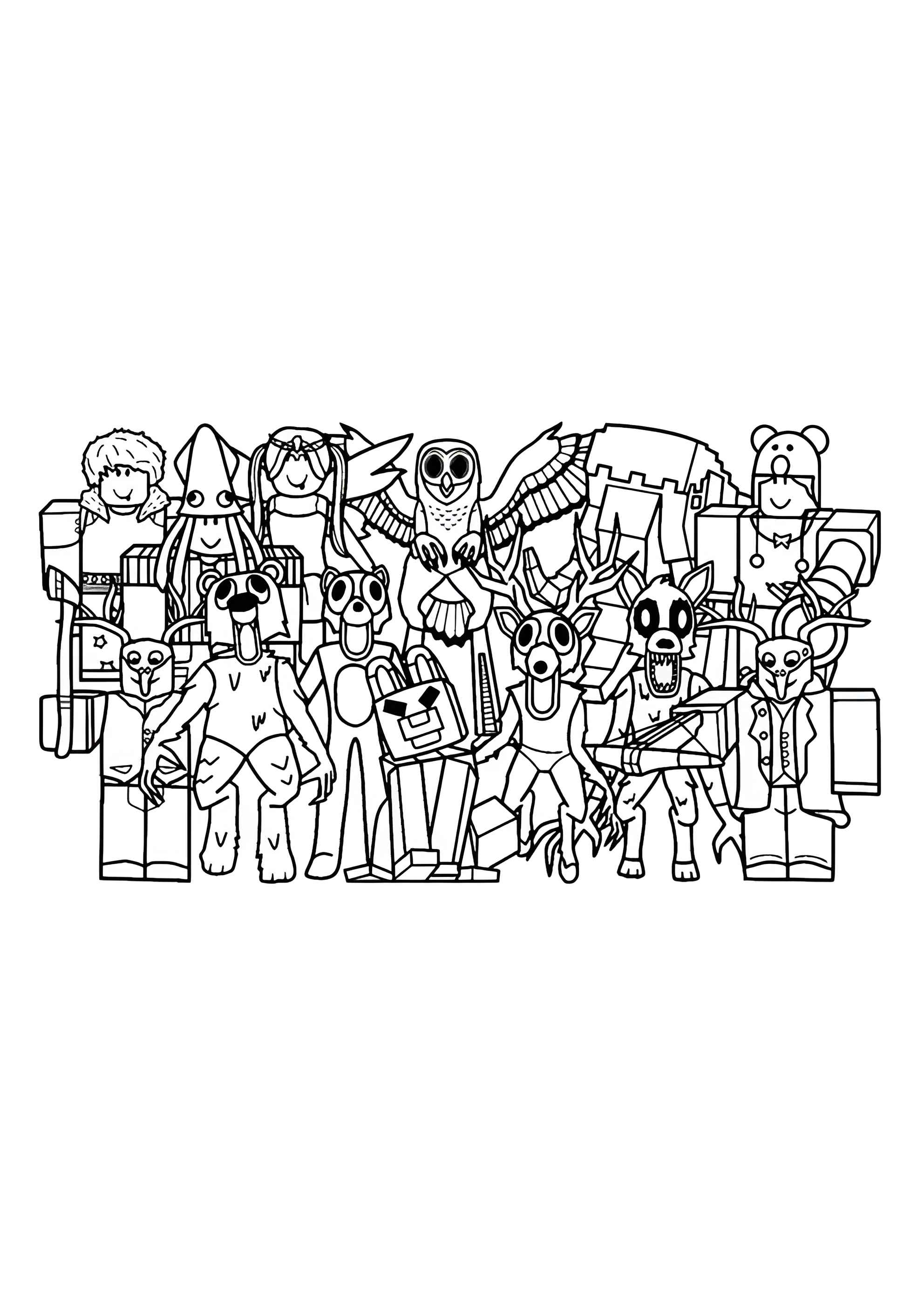 Раскраска Герои 99 ночей в лесу