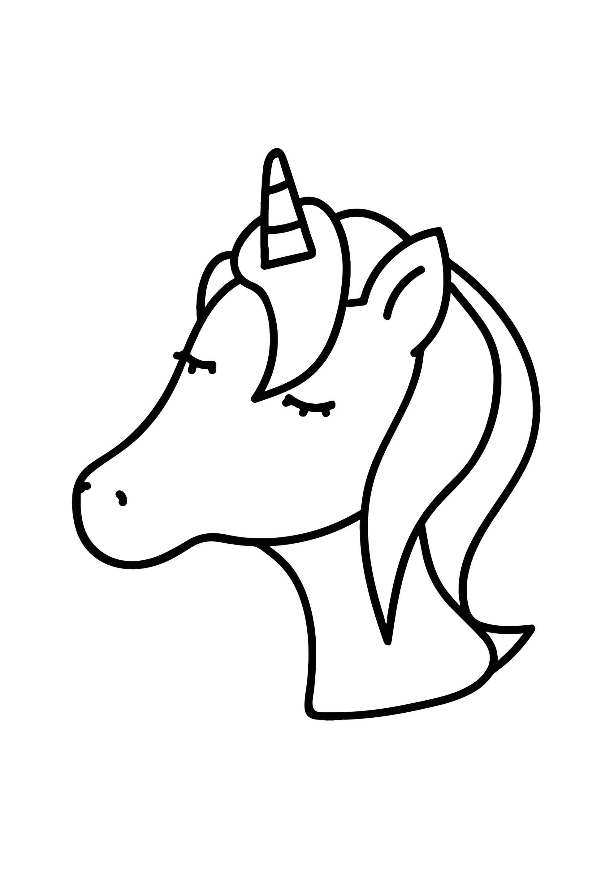 Раскраска Голова единорога - простая картинка