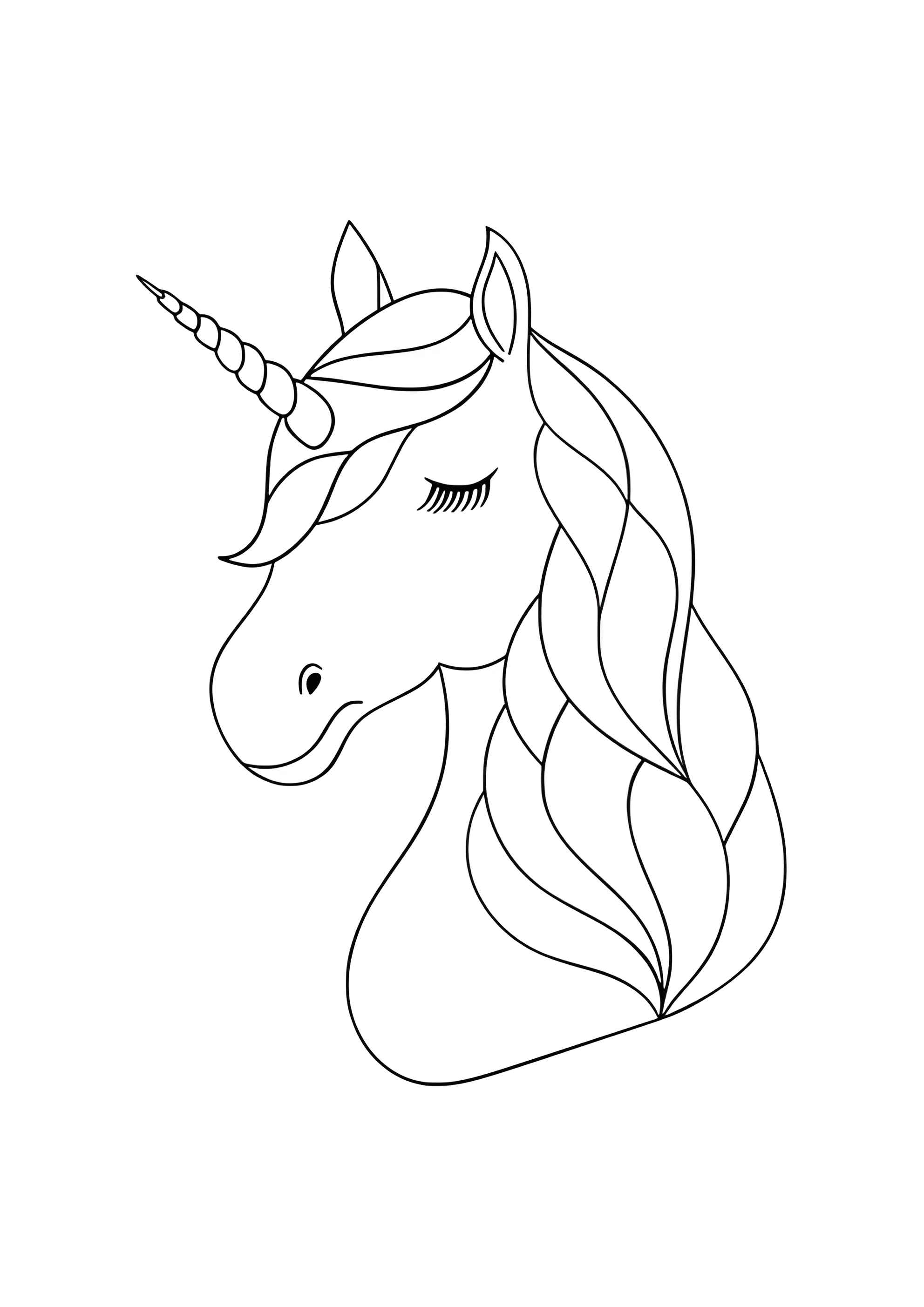 Раскраска Голова единорога