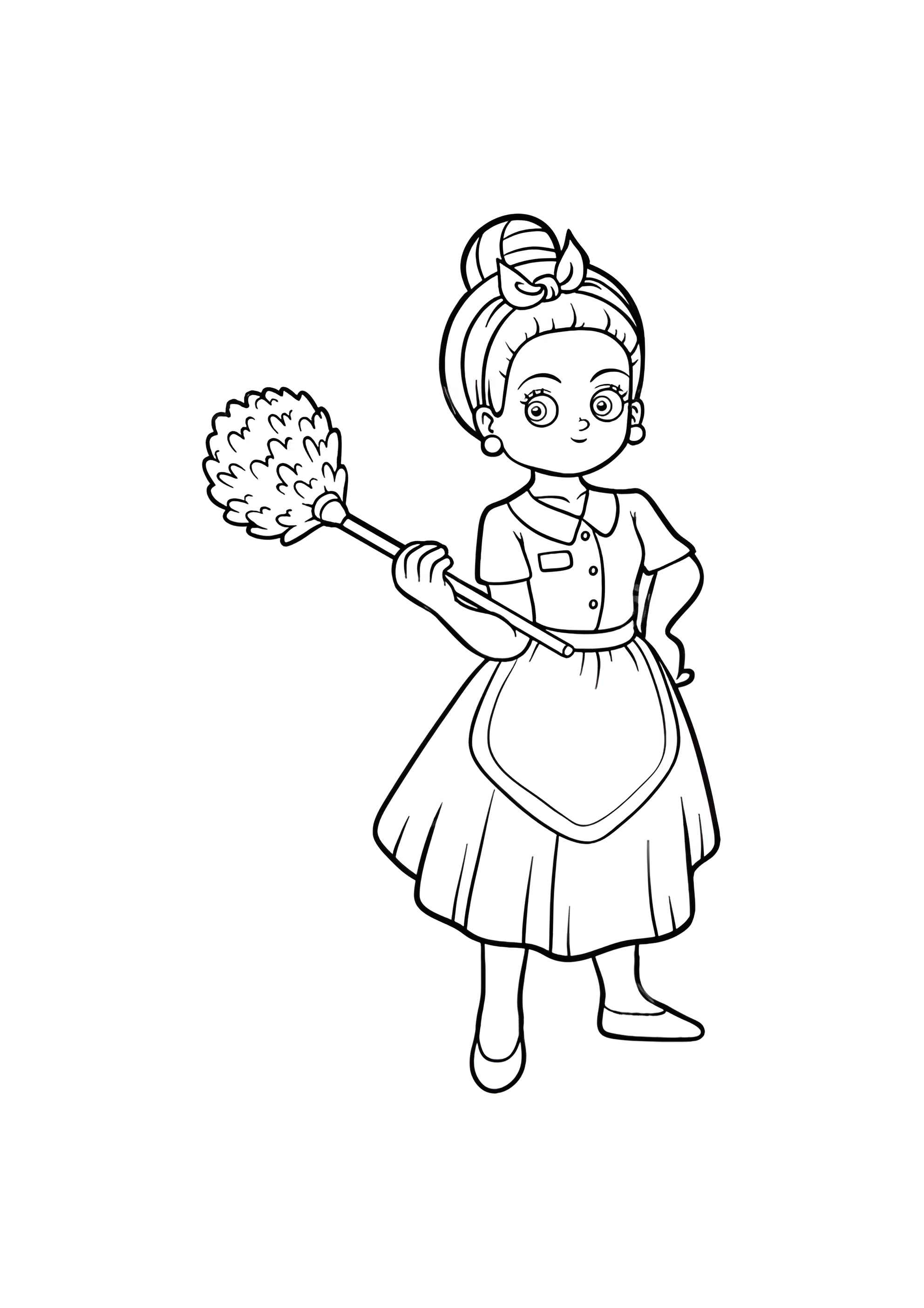 Раскраска Горничная