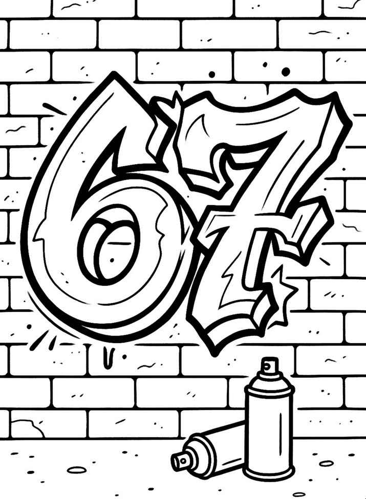 Раскраска Граффити на стене 67