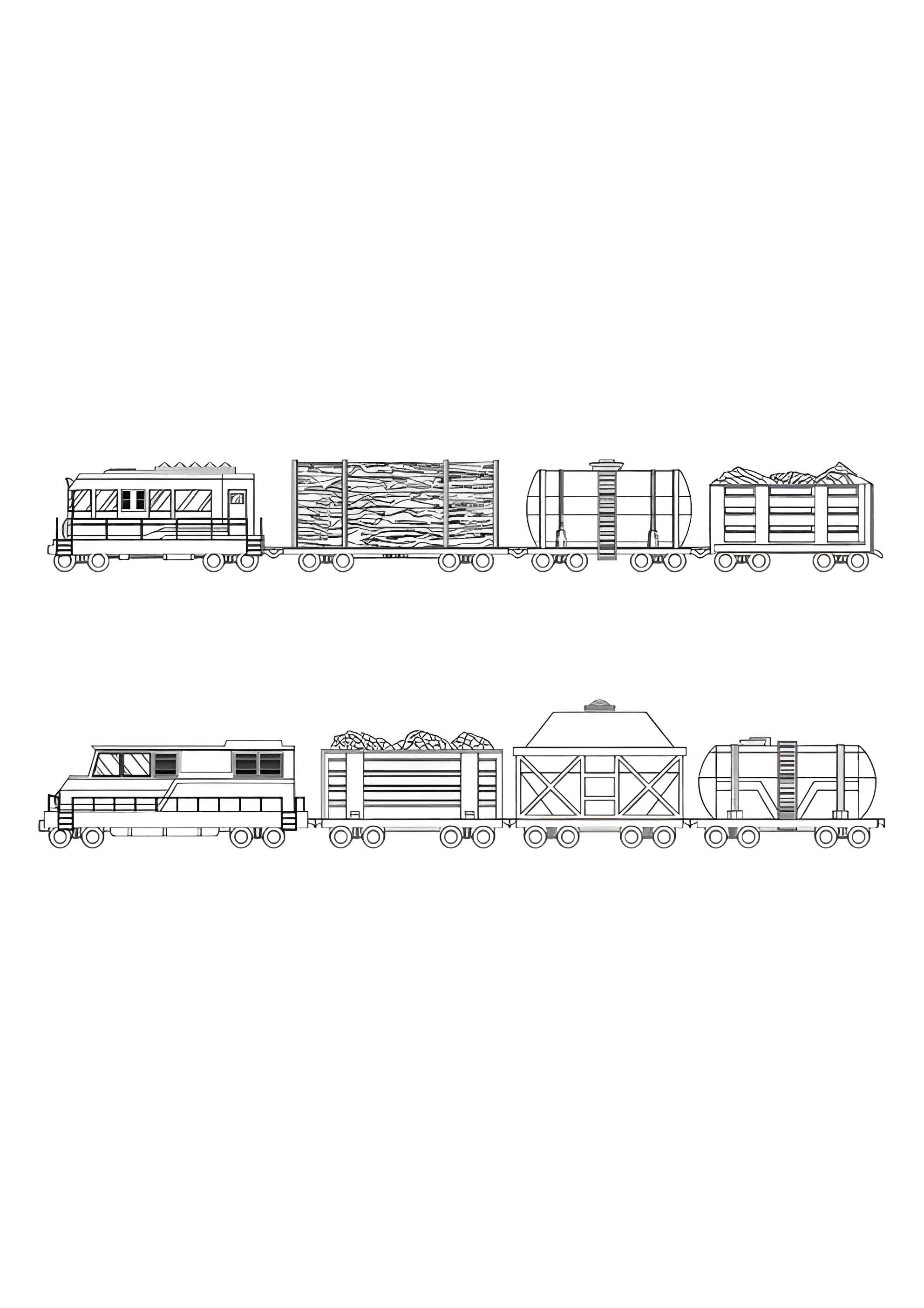 Раскраска Грузовой поезд